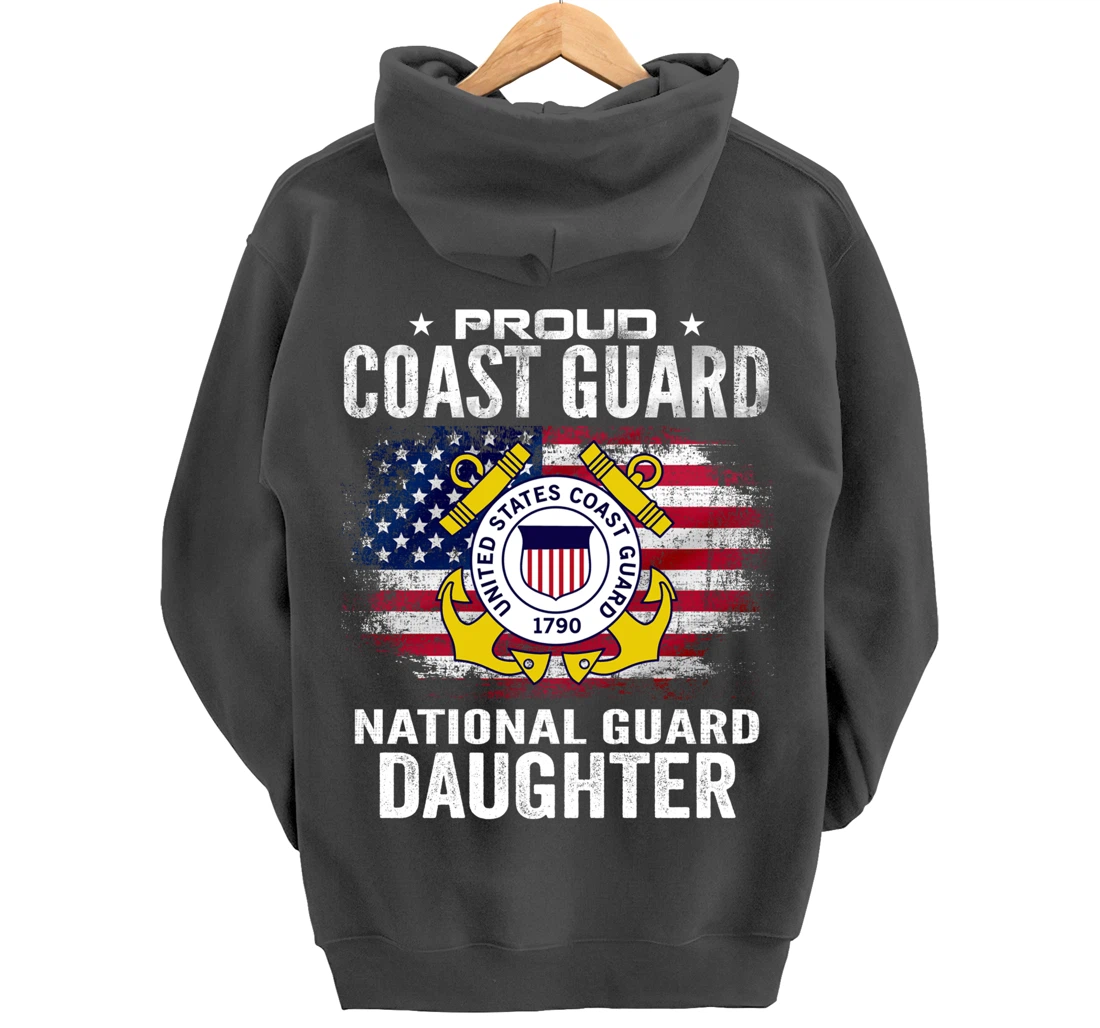 Proud Coast Guard National Guard Daughter Gift Veteran Day Pullover Hoodie