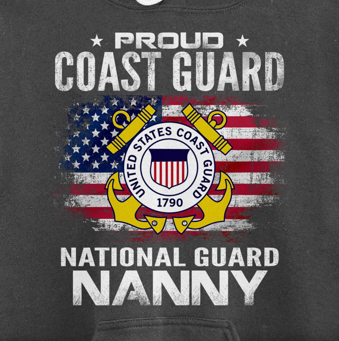 Proud Coast Guard National Guard Nanny Gift Veteran Day Pullover Hoodie