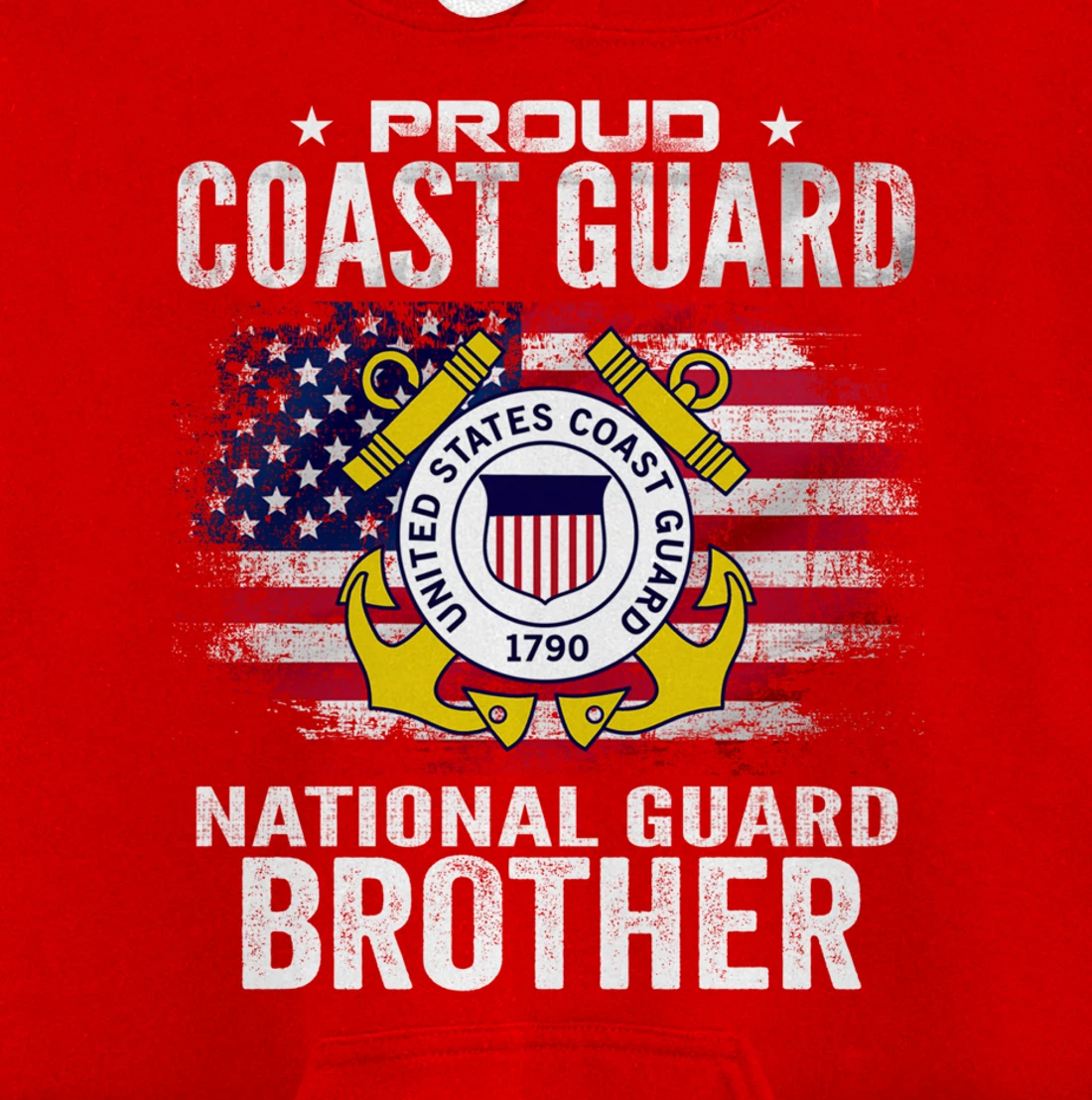 Proud Coast Guard National Guard Brother Gift Veteran Day Pullover Hoodie