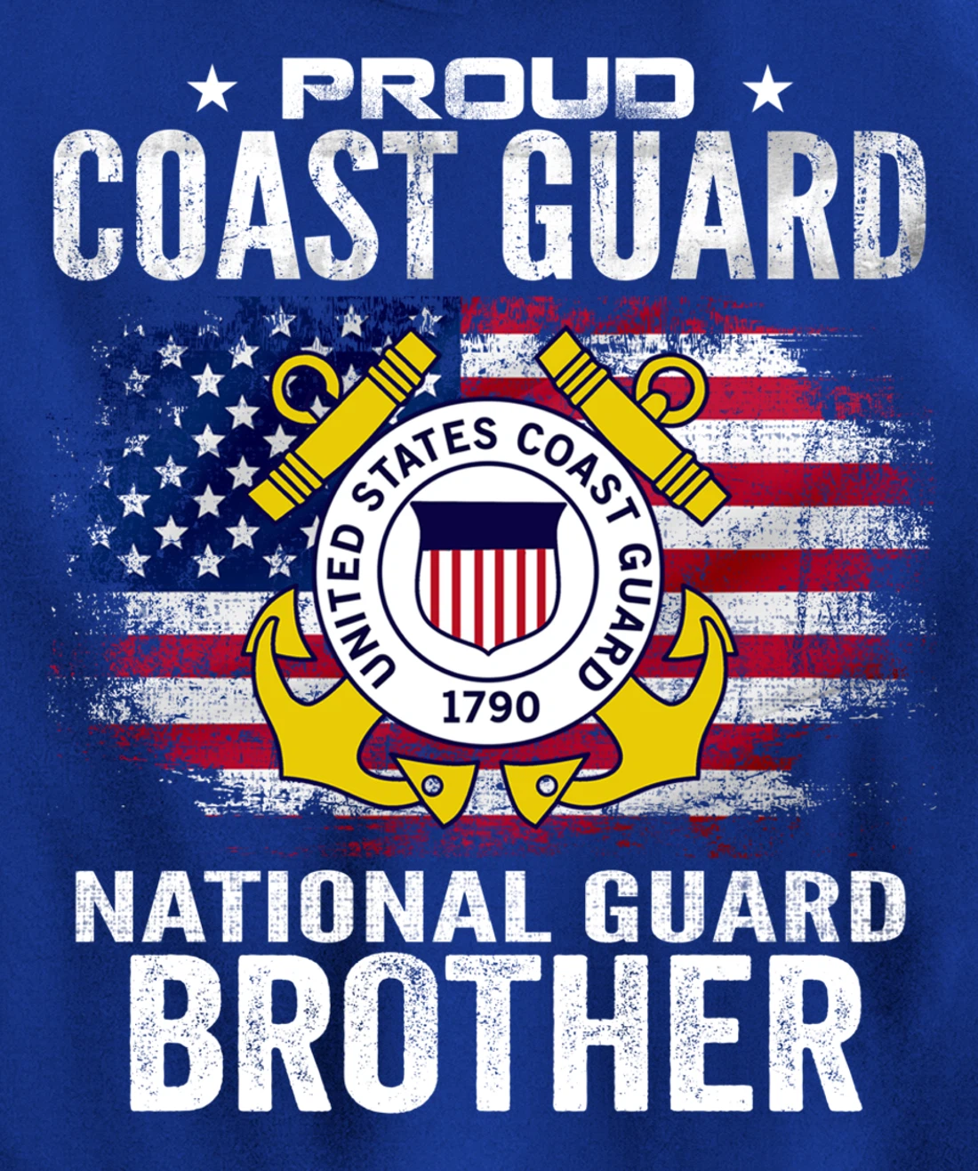Proud Coast Guard National Guard Brother Gift Veteran Day Pullover Hoodie