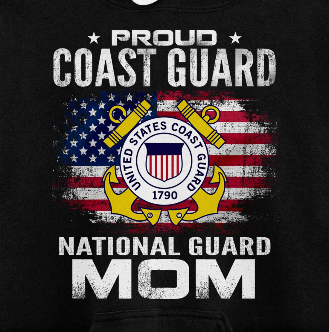 Proud Coast Guard National Guard Mom Gift Veteran Day Pullover Hoodie