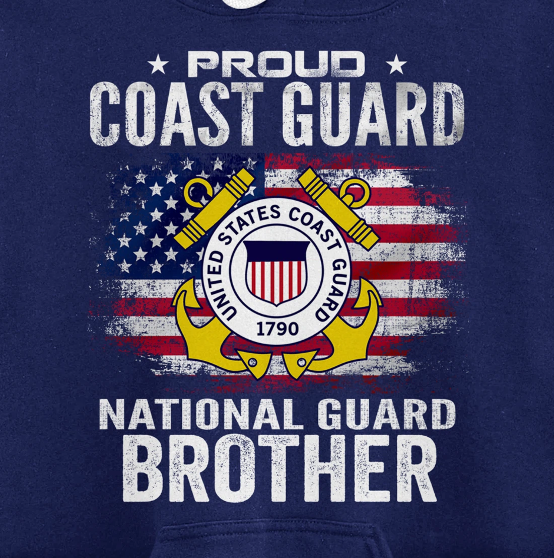Proud Coast Guard National Guard Brother Gift Veteran Day Pullover Hoodie