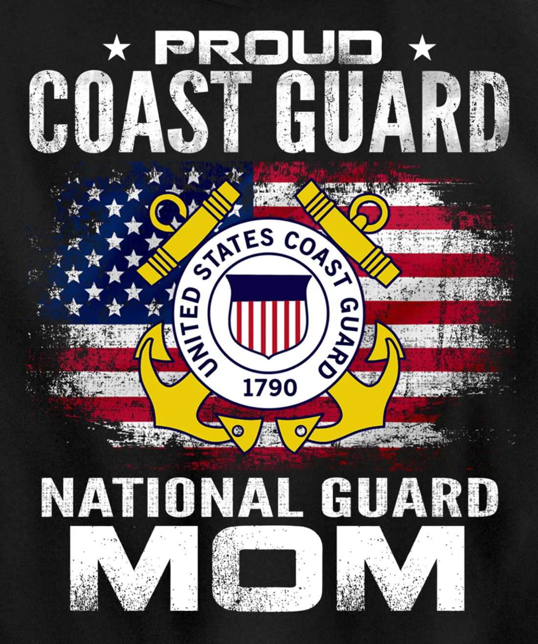 Proud Coast Guard National Guard Mom Gift Veteran Day Pullover Hoodie