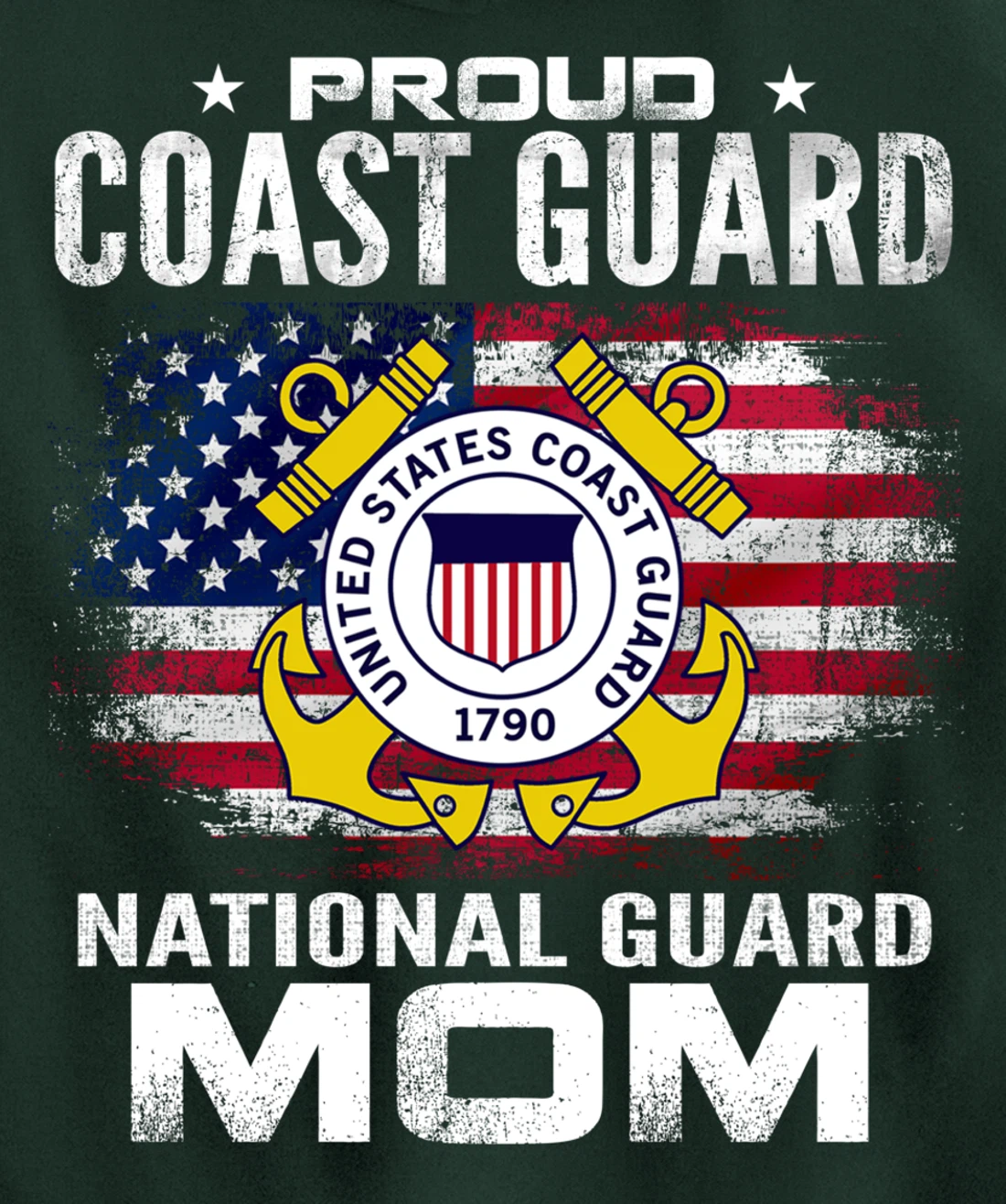 Proud Coast Guard National Guard Mom Gift Veteran Day Pullover Hoodie