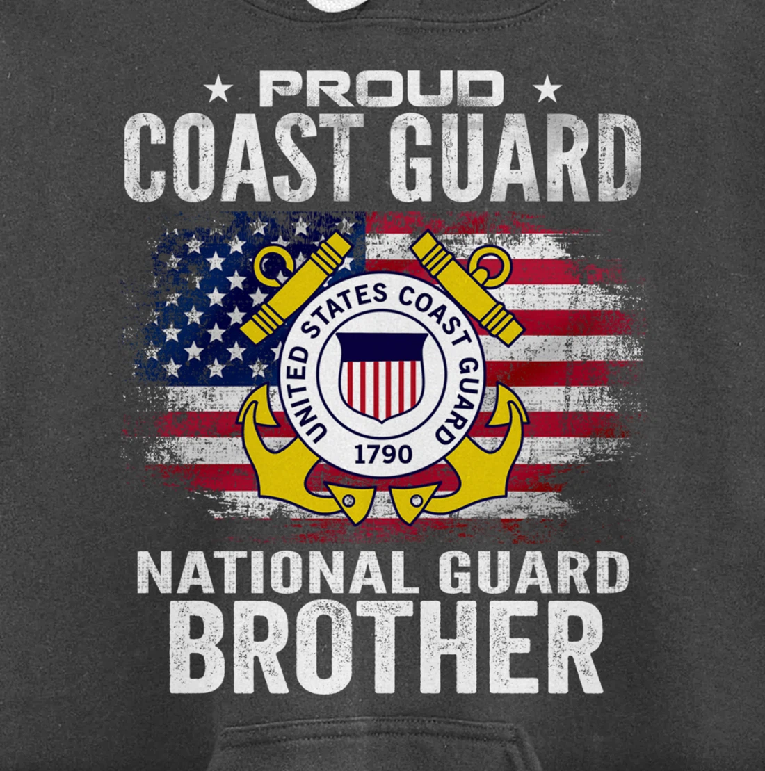 Proud Coast Guard National Guard Brother Gift Veteran Day Pullover Hoodie