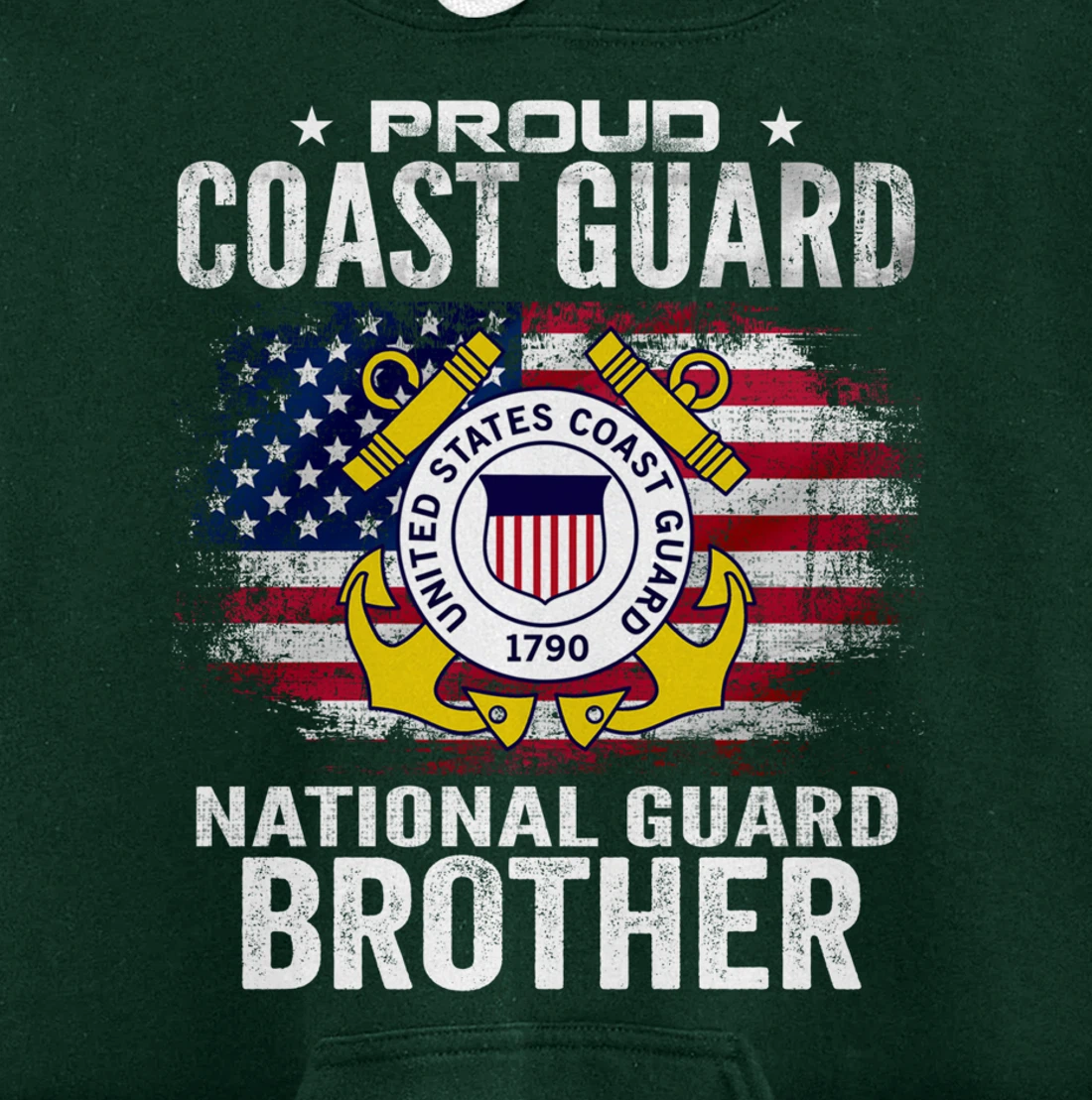 Proud Coast Guard National Guard Brother Gift Veteran Day Pullover Hoodie
