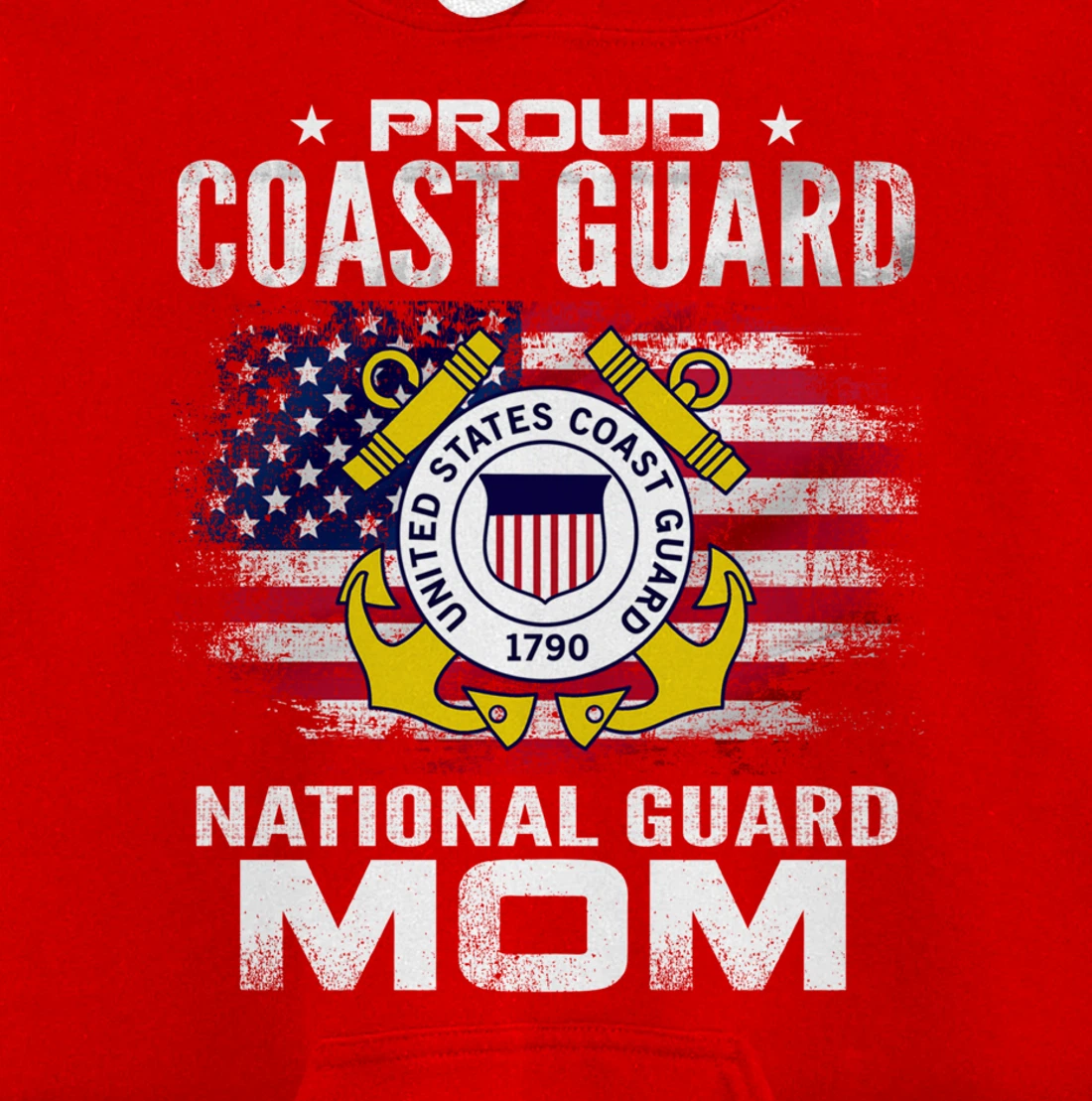 Proud Coast Guard National Guard Mom Gift Veteran Day Pullover Hoodie