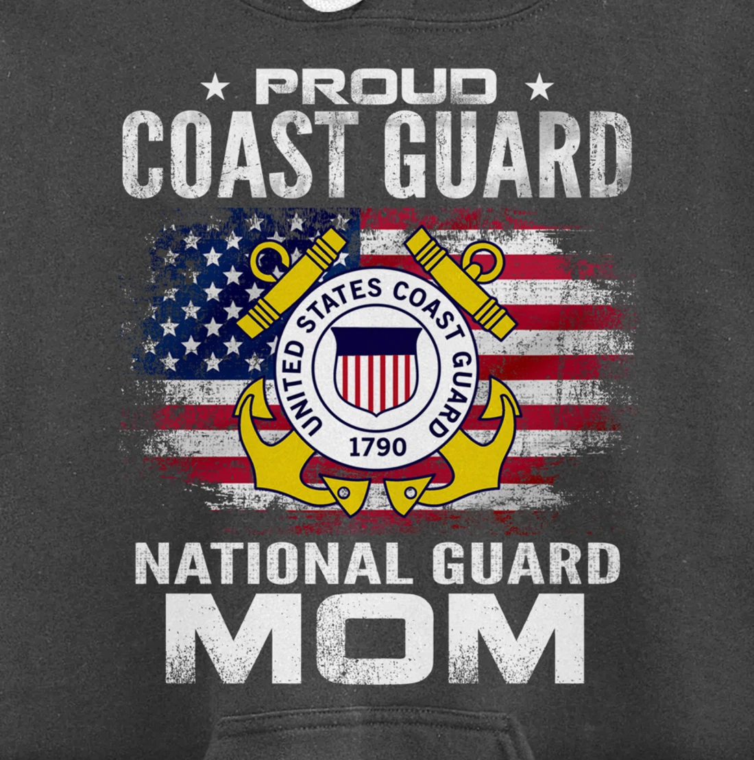 Proud Coast Guard National Guard Mom Gift Veteran Day Pullover Hoodie
