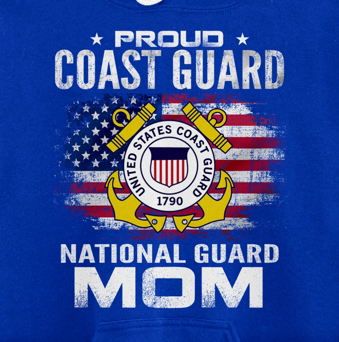 Proud Coast Guard National Guard Mom Gift Veteran Day Pullover Hoodie