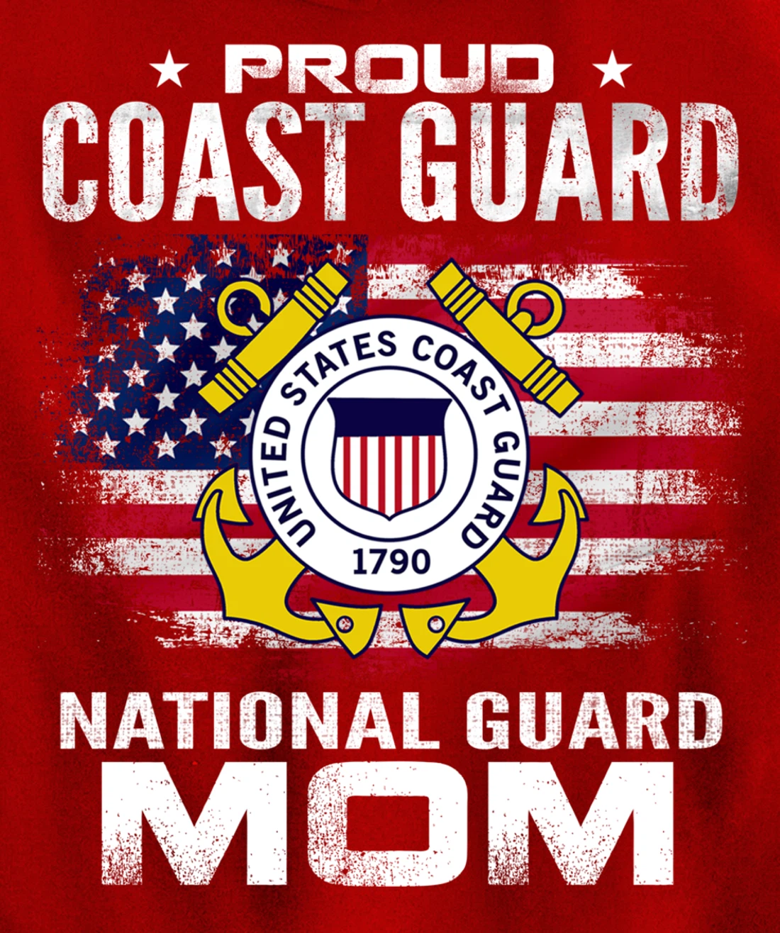 Proud Coast Guard National Guard Mom Gift Veteran Day Pullover Hoodie