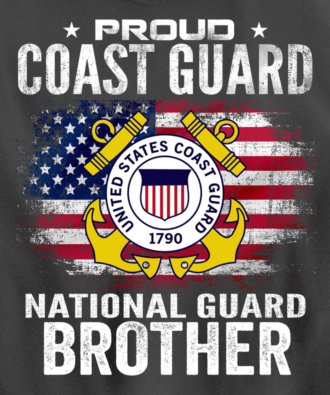Proud Coast Guard National Guard Brother Gift Veteran Day Pullover Hoodie