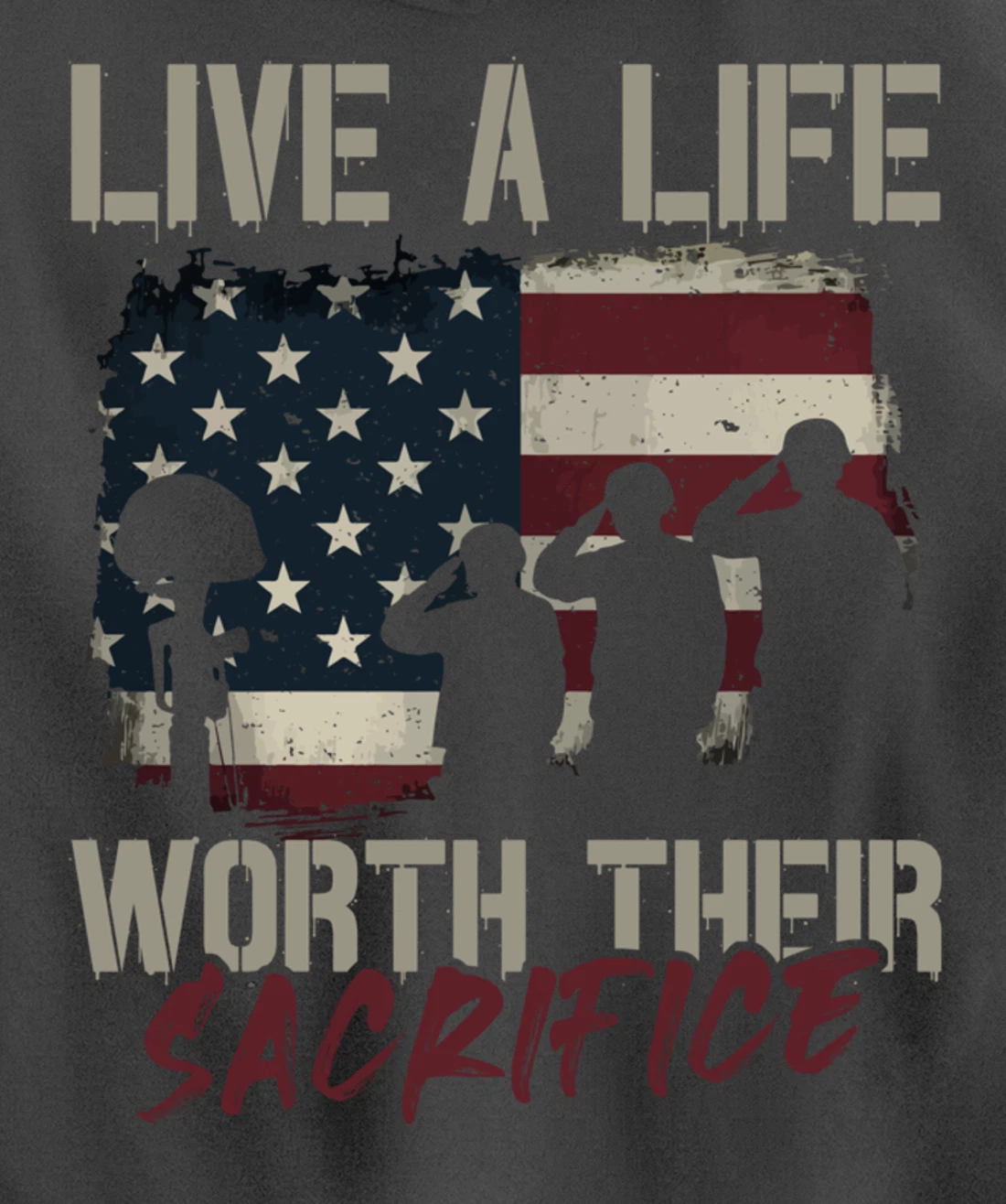 Live A Life Worth Their Sacrifice - Veterans Day Pullover Hoodie