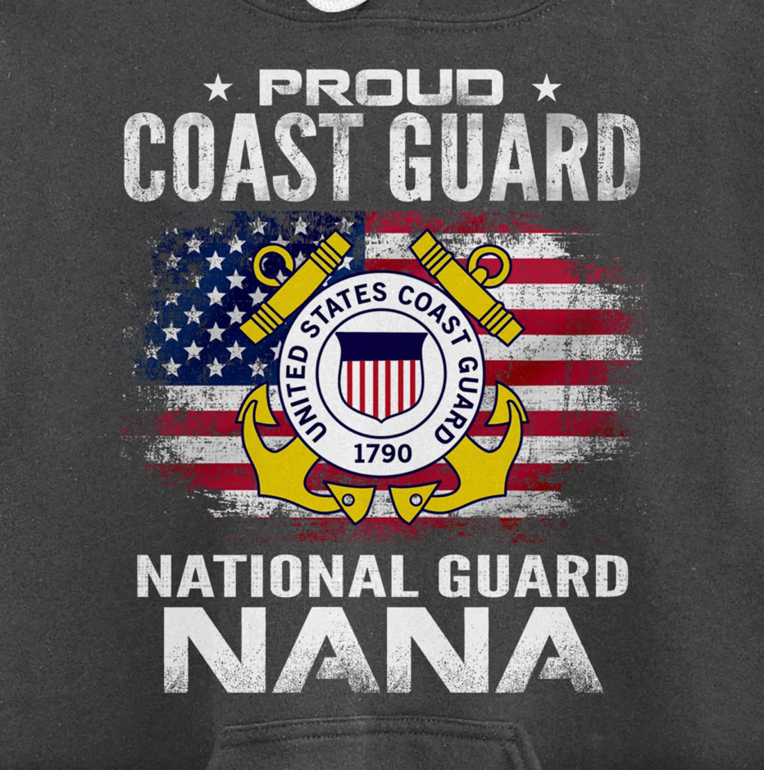 Proud Coast Guard National Guard Nana Gift Veteran Day Pullover Hoodie