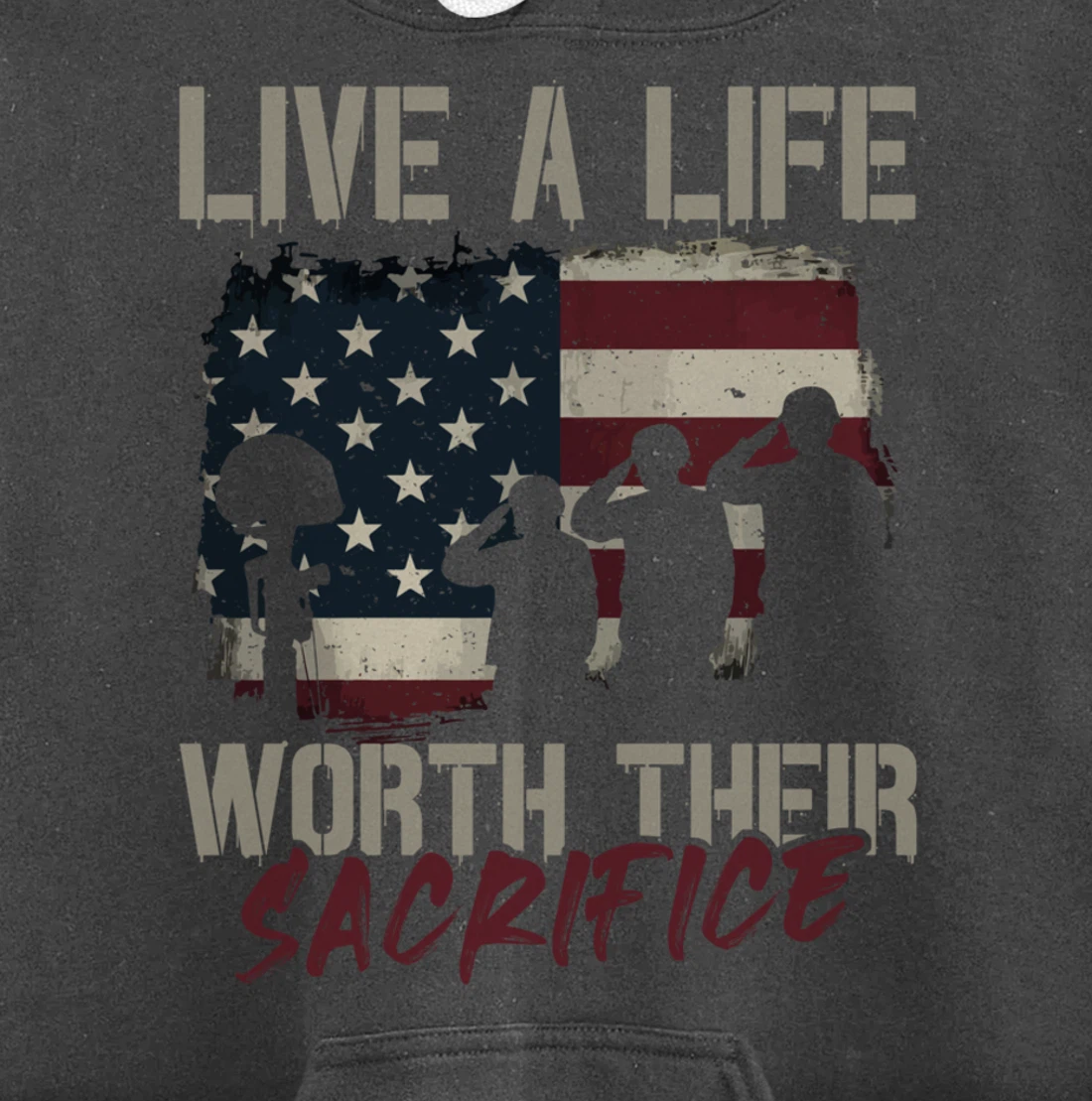 Live A Life Worth Their Sacrifice - Veterans Day Pullover Hoodie
