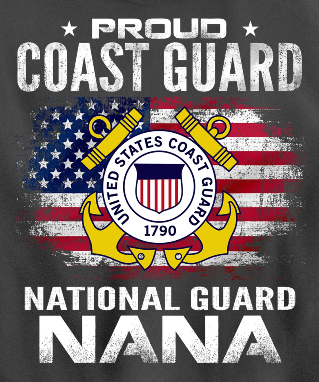 Proud Coast Guard National Guard Nana Gift Veteran Day Pullover Hoodie