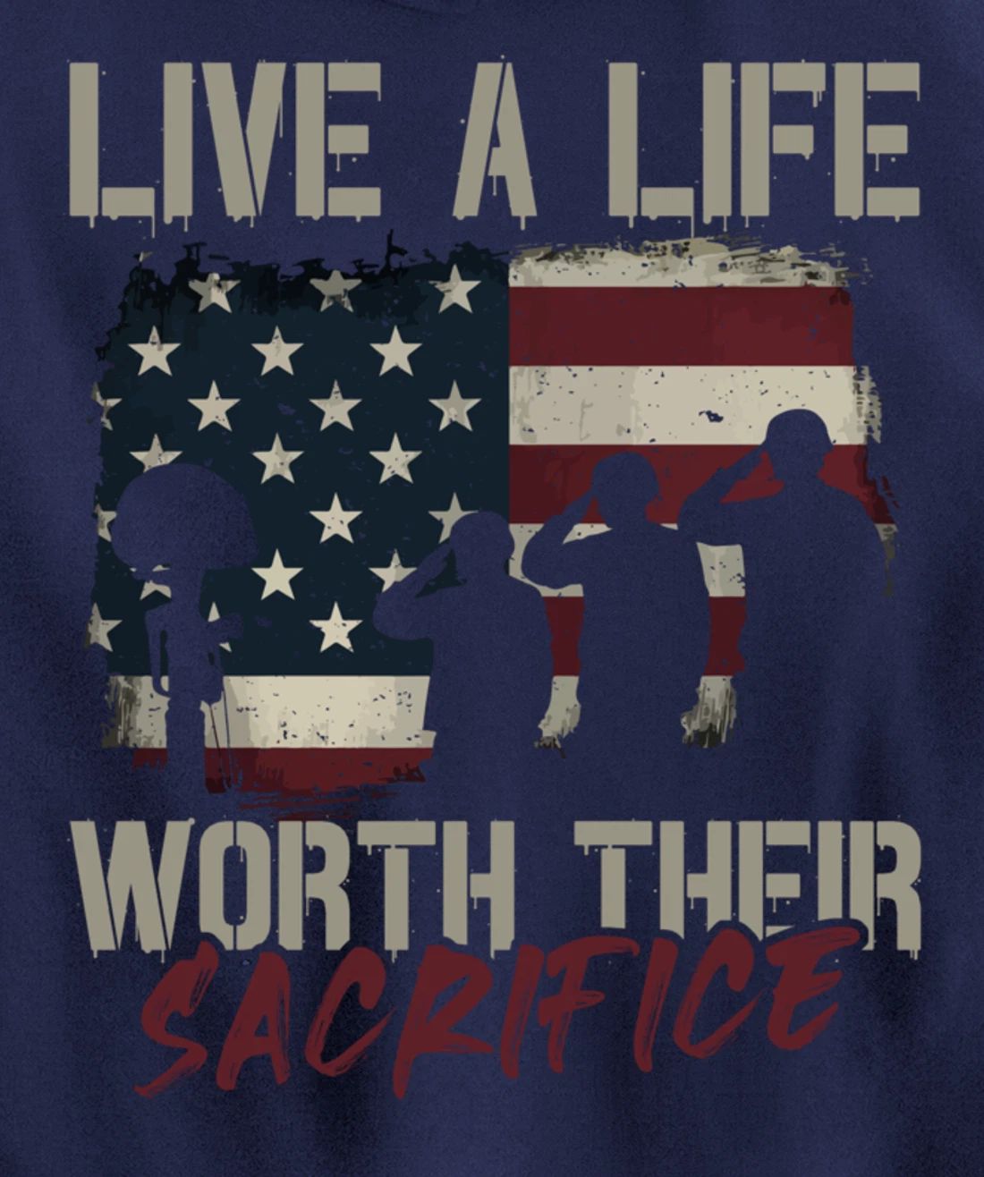 Live A Life Worth Their Sacrifice - Veterans Day Pullover Hoodie