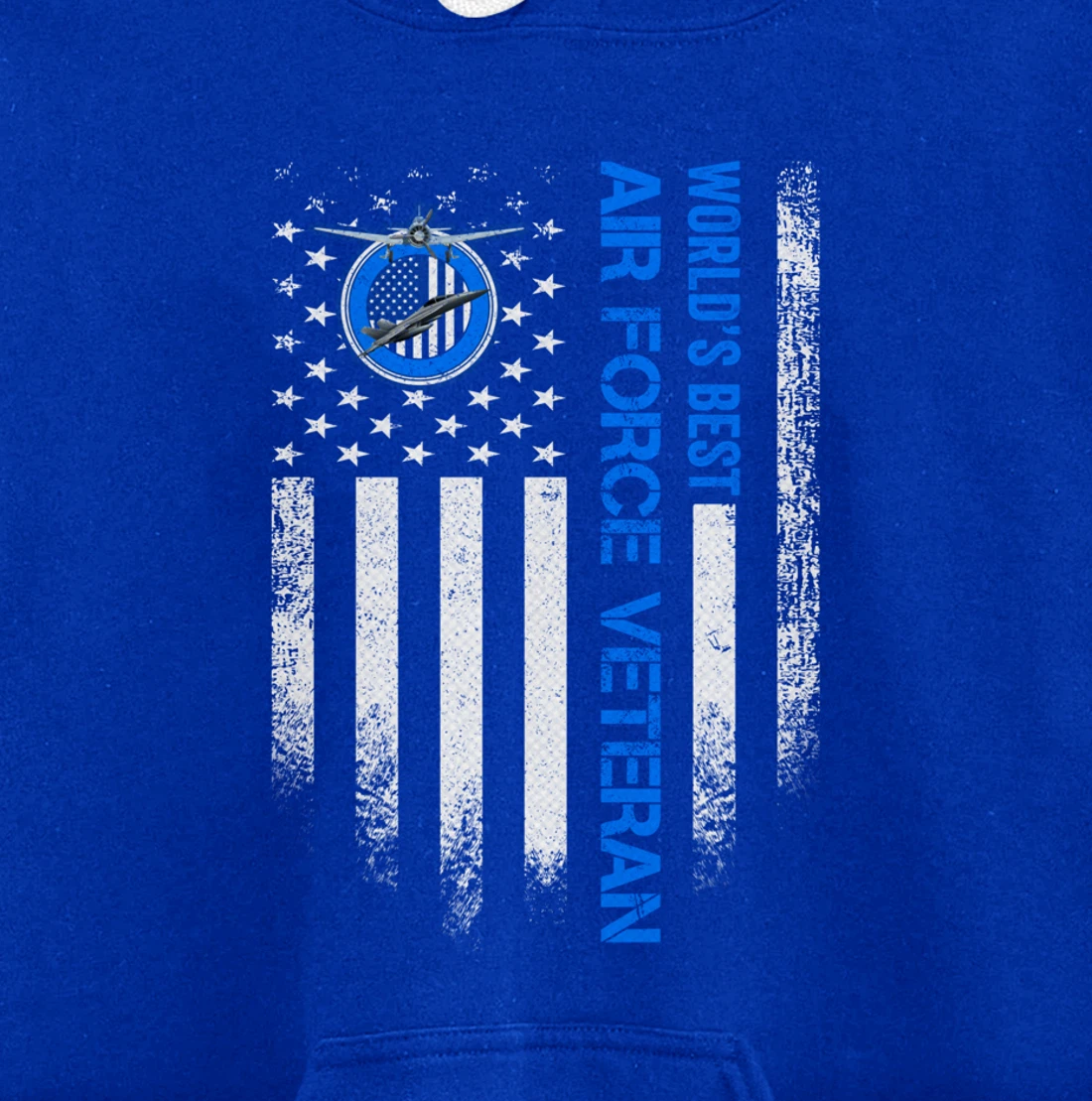 Vintage USA American Flag World's Best US Air Force Veteran Pullover Hoodie