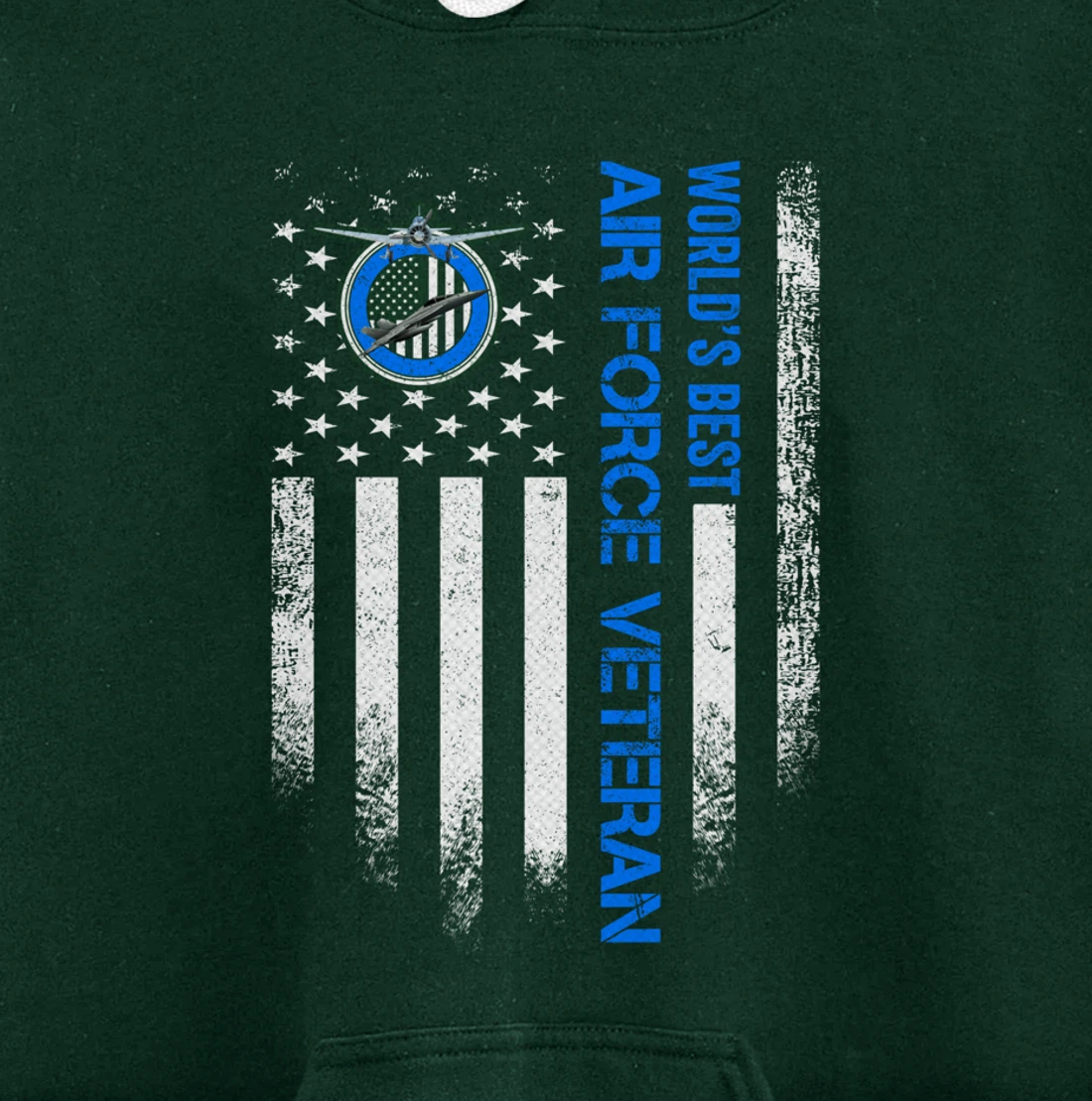 Vintage USA American Flag World's Best US Air Force Veteran Pullover Hoodie