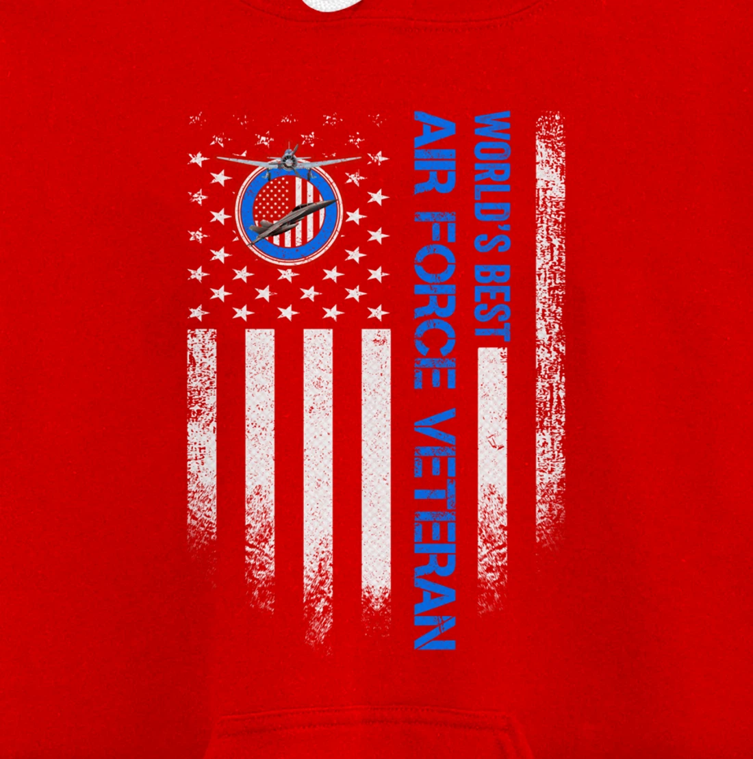 Vintage USA American Flag World's Best US Air Force Veteran Pullover Hoodie