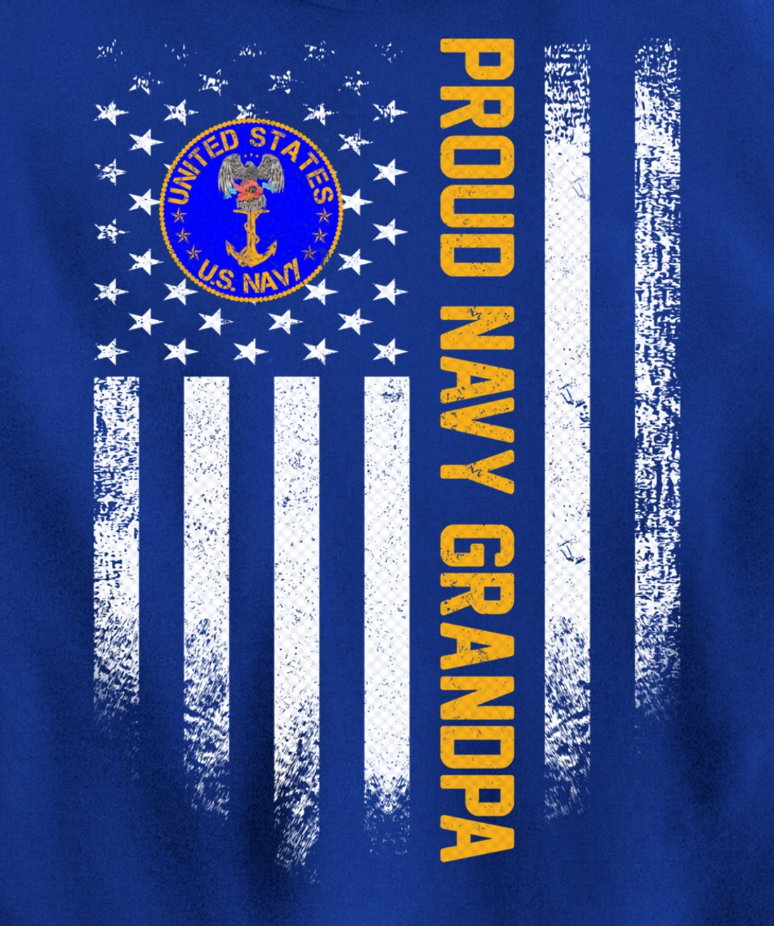 Vintage USA American Flag Proud US Navy Veteran Grandpa Gift Pullover Hoodie