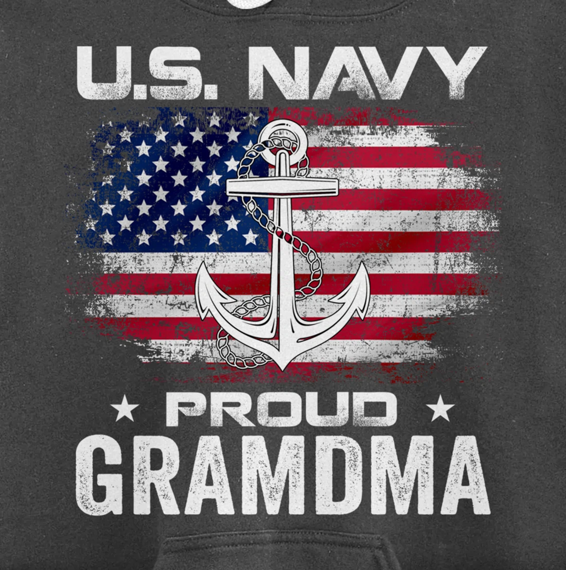 U.S Navy Proud Grandma With American Flag Gift Veteran Pullover Hoodie
