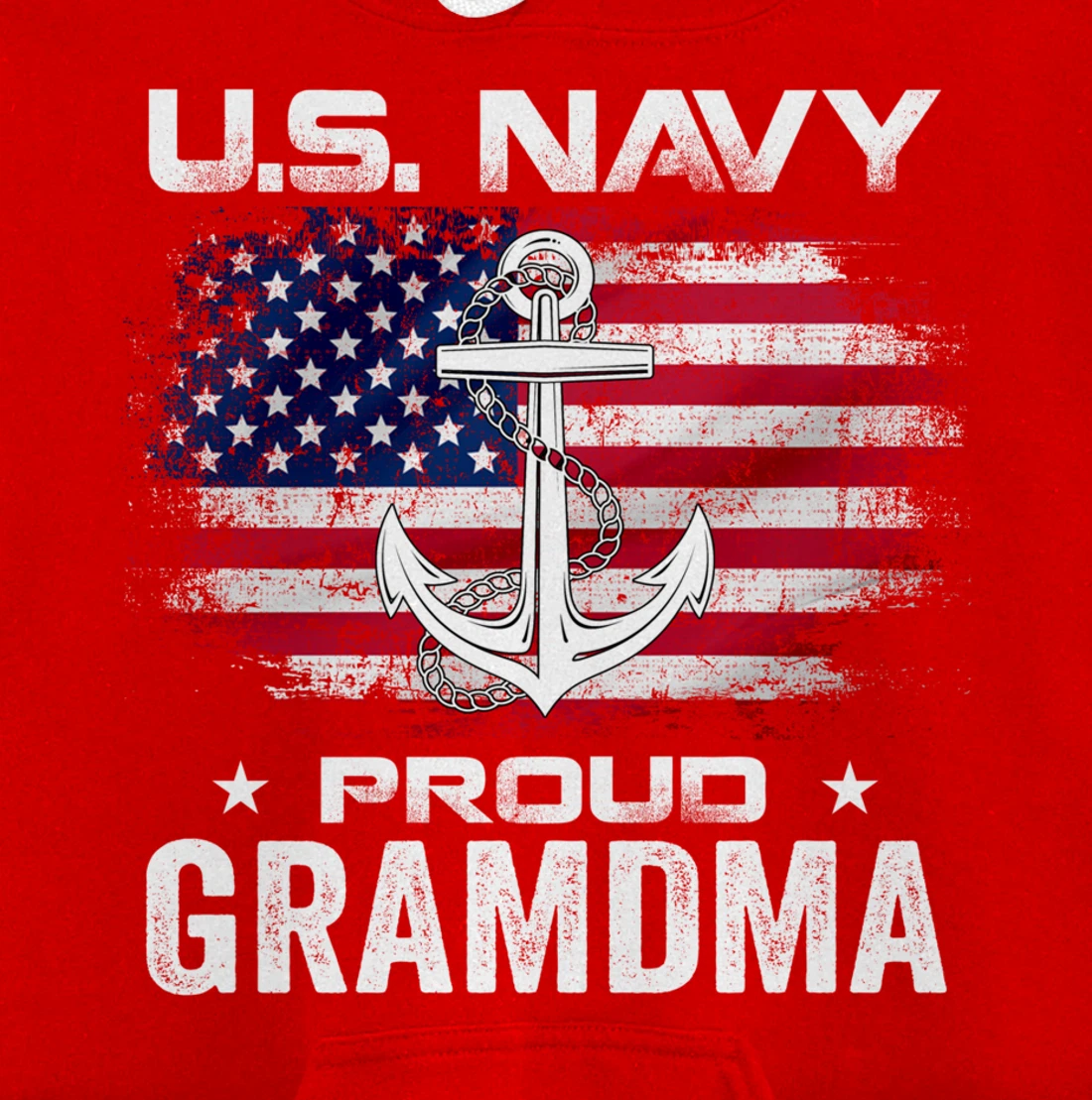 U.S Navy Proud Grandma With American Flag Gift Veteran Pullover Hoodie