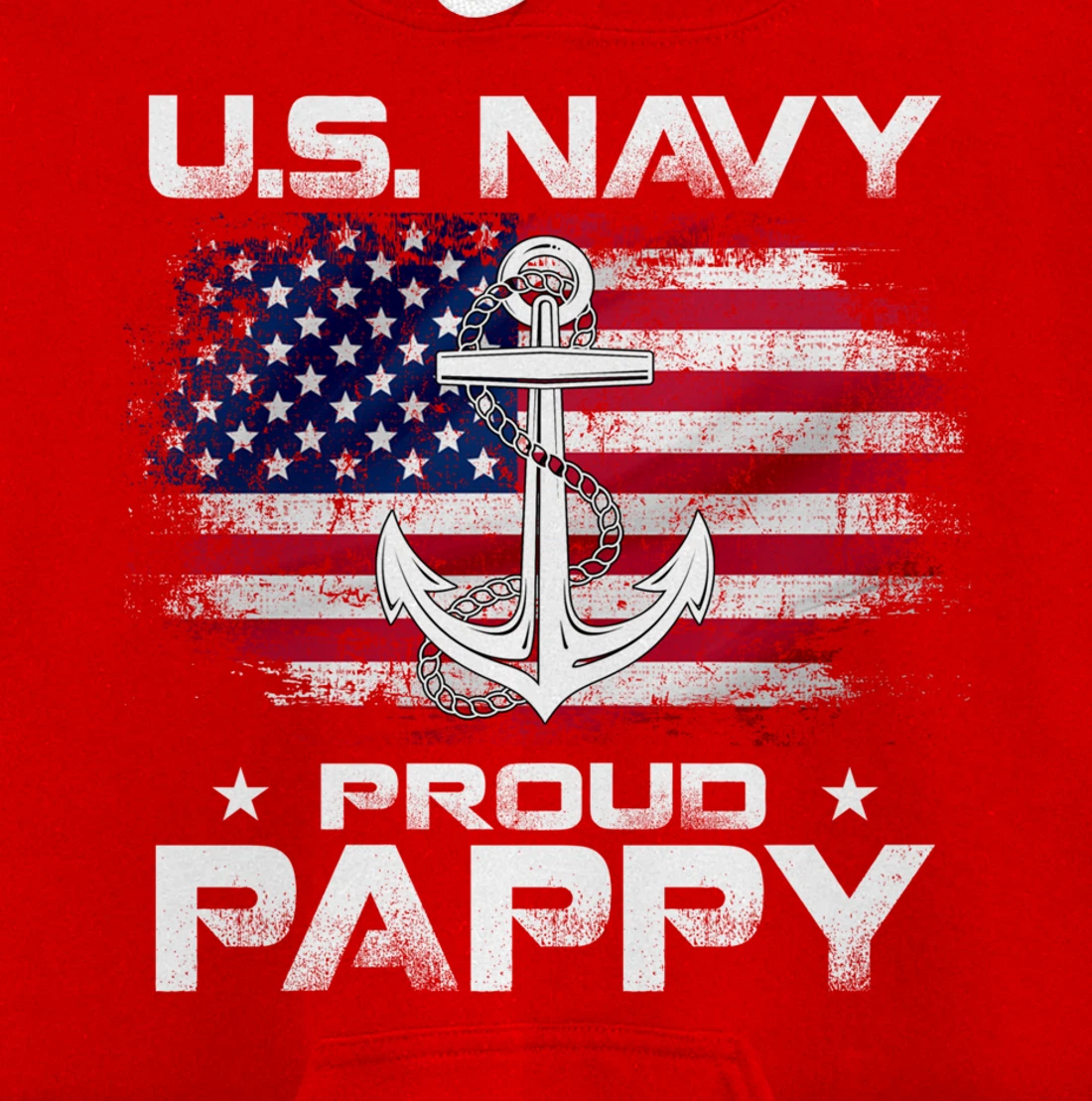 U.S Navy Proud Pappy With American Flag Gift Veteran Pullover Hoodie