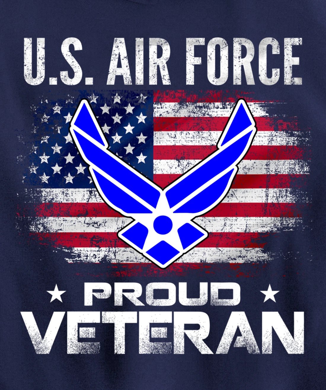 U.S Air Force Proud Veteran With American Flag Gift Veteran Pullover Hoodie