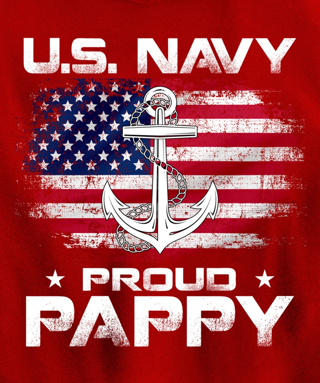 U.S Navy Proud Pappy With American Flag Gift Veteran Pullover Hoodie