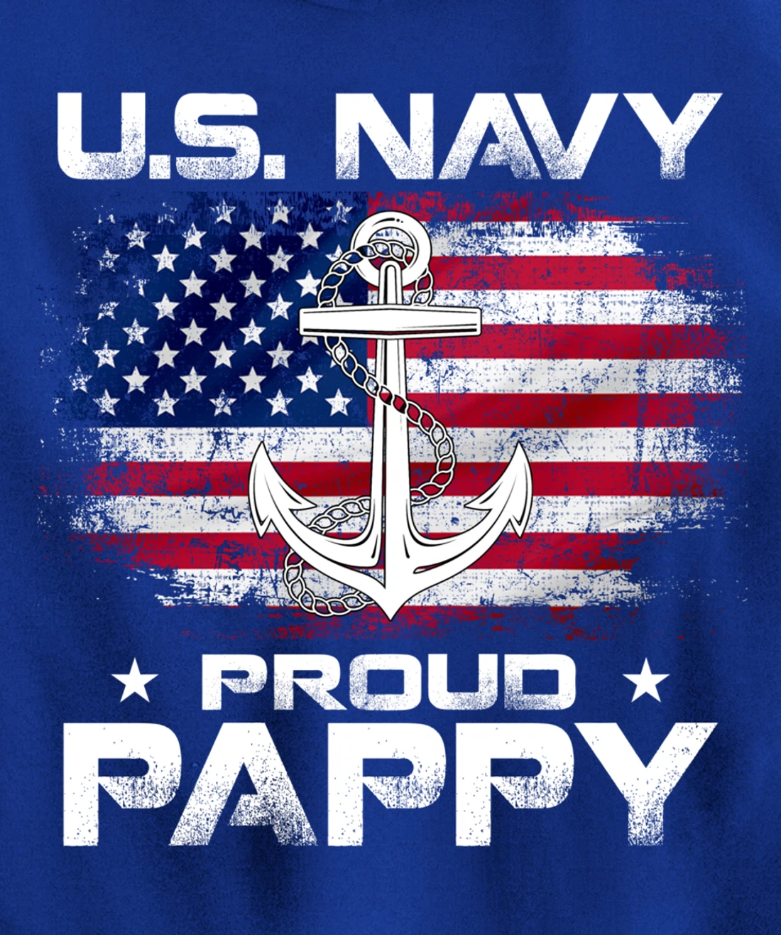 U.S Navy Proud Pappy With American Flag Gift Veteran Pullover Hoodie