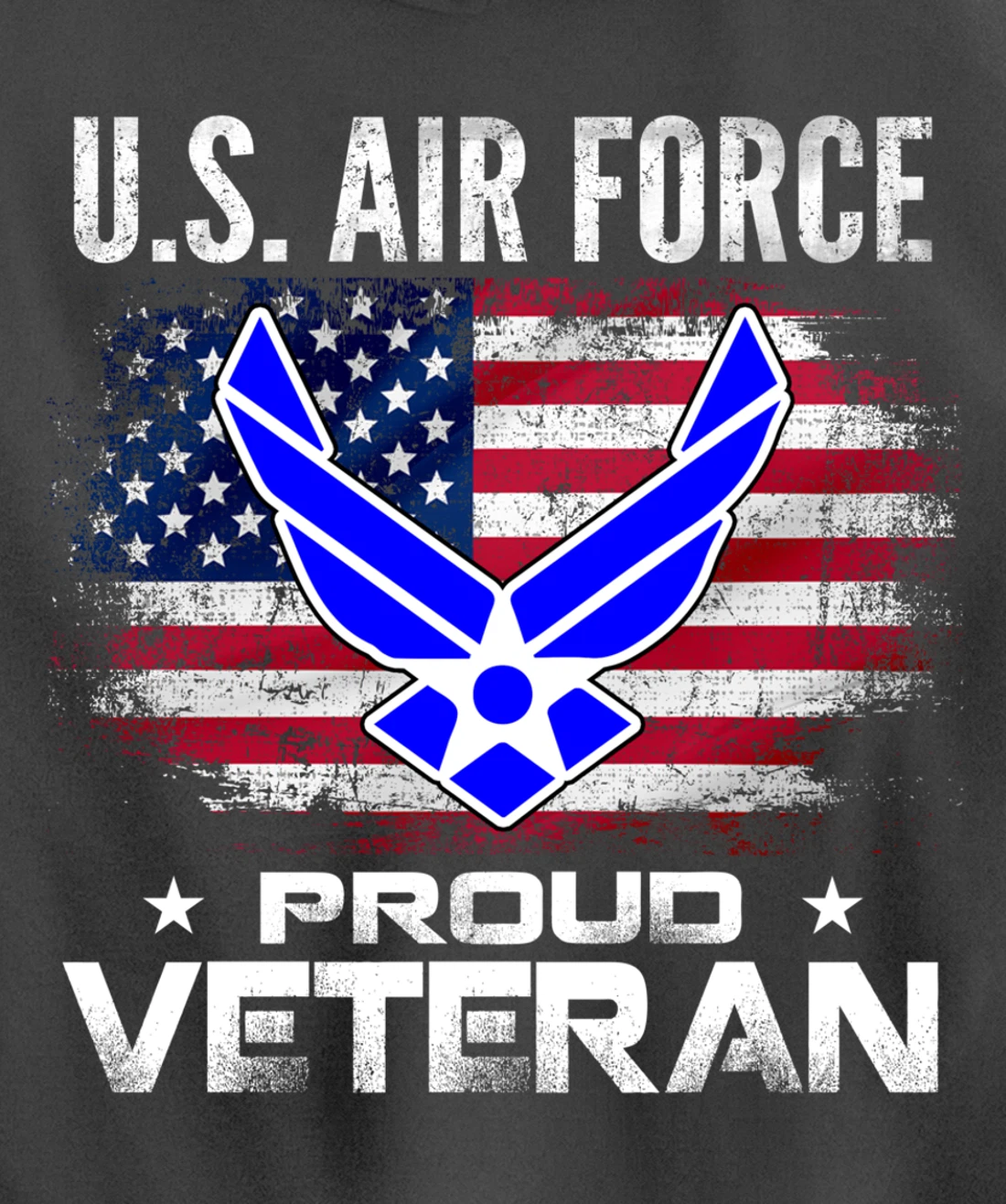 U.S Air Force Proud Veteran With American Flag Gift Veteran Pullover Hoodie