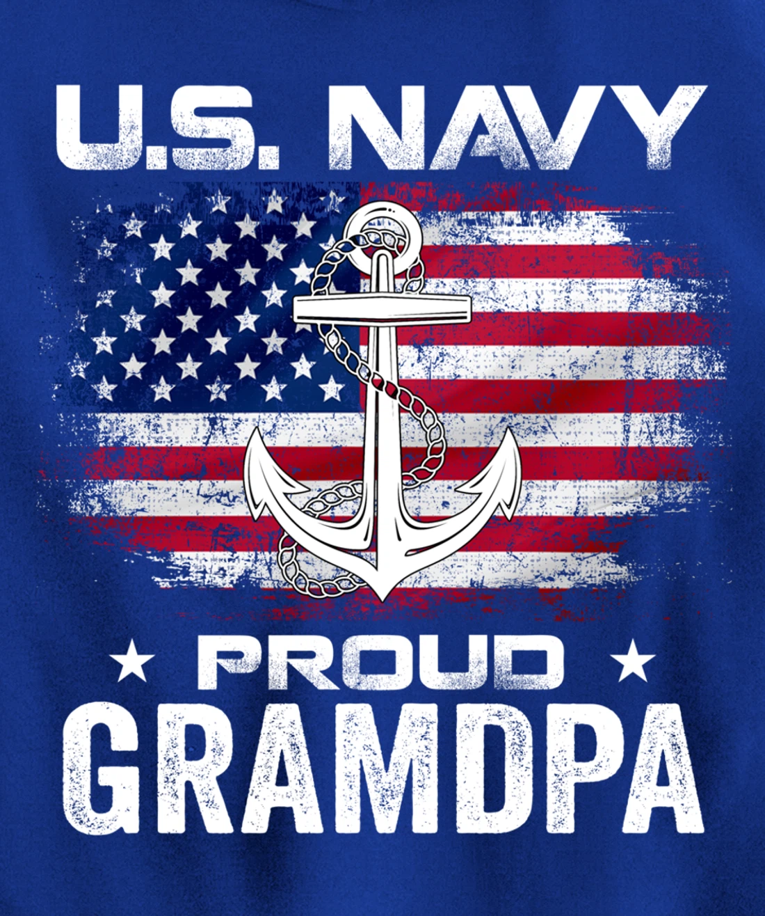 U.S Navy Proud Grandpa With American Flag Gift Veteran Pullover Hoodie