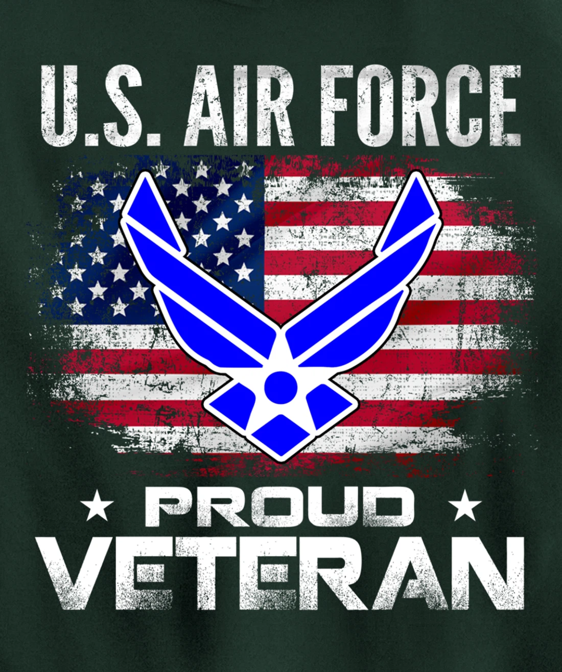 U.S Air Force Proud Veteran With American Flag Gift Veteran Pullover Hoodie