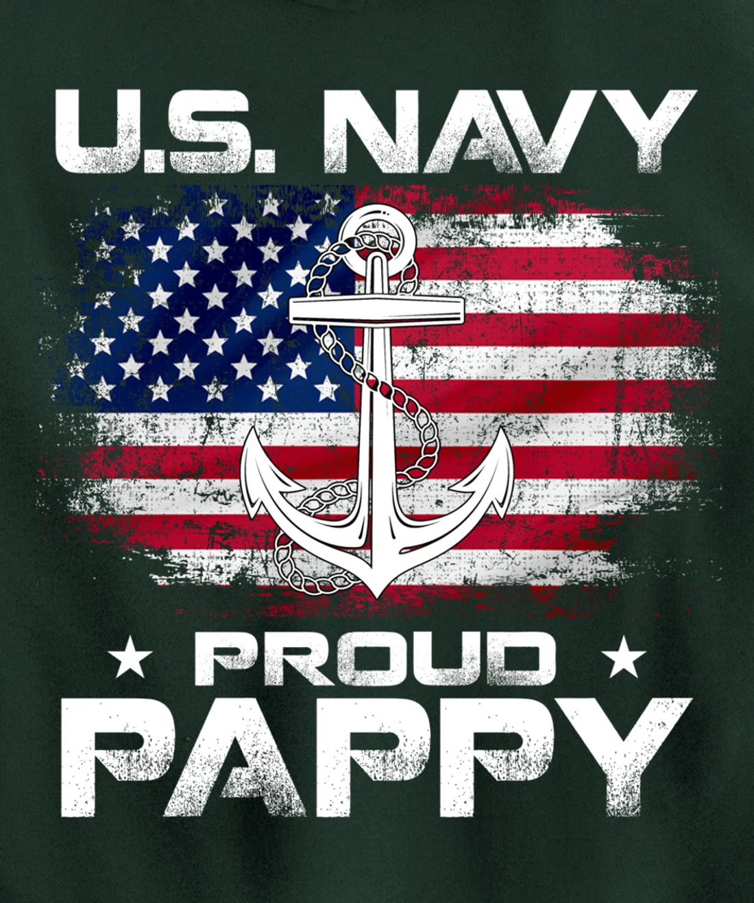 U.S Navy Proud Pappy With American Flag Gift Veteran Pullover Hoodie