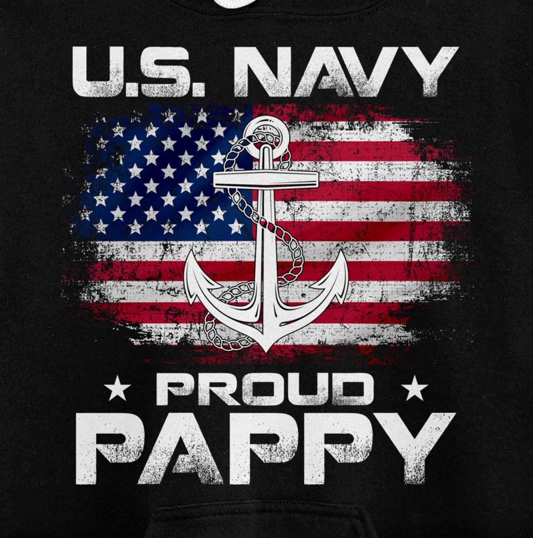 U.S Navy Proud Pappy With American Flag Gift Veteran Pullover Hoodie