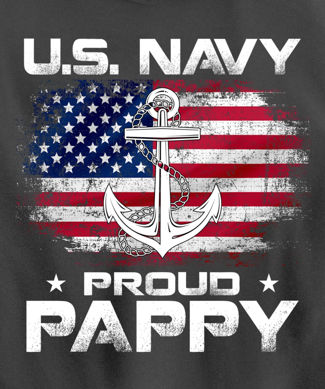 U.S Navy Proud Pappy With American Flag Gift Veteran Pullover Hoodie