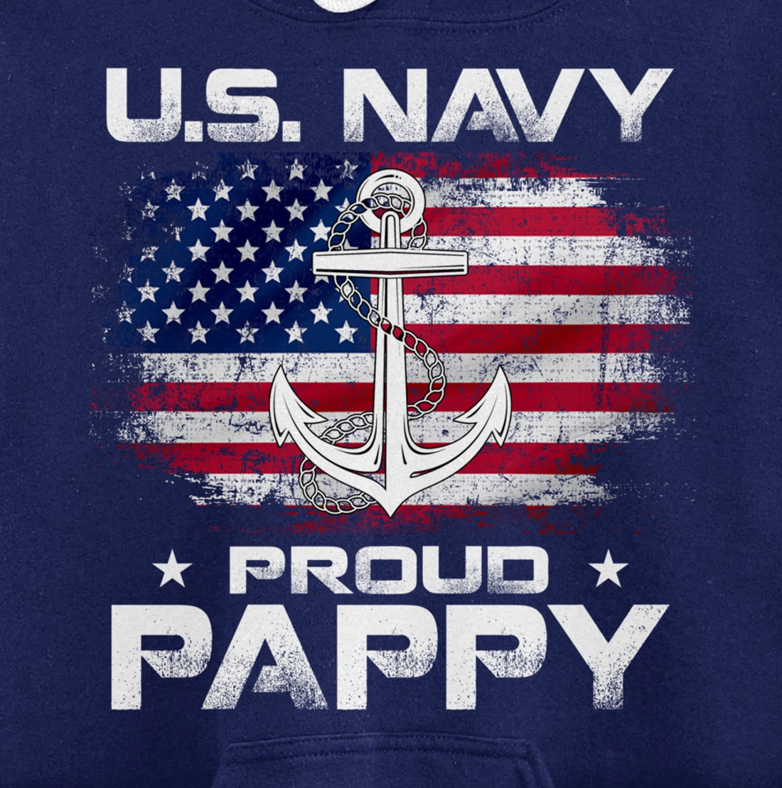 U.S Navy Proud Pappy With American Flag Gift Veteran Pullover Hoodie