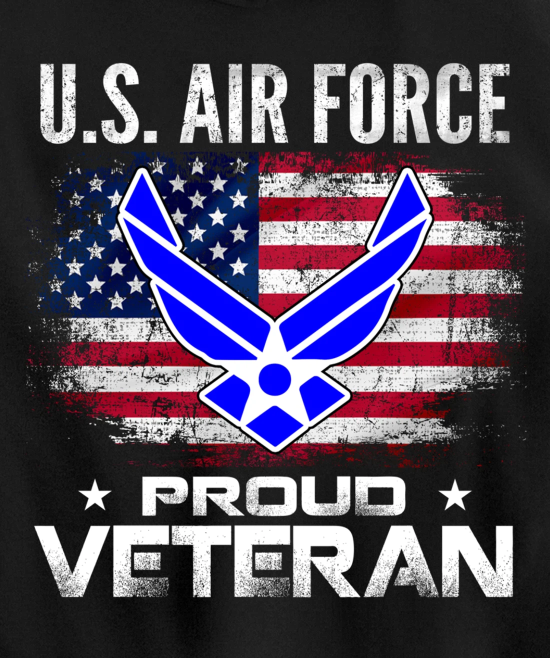 U.S Air Force Proud Veteran With American Flag Gift Veteran Pullover Hoodie