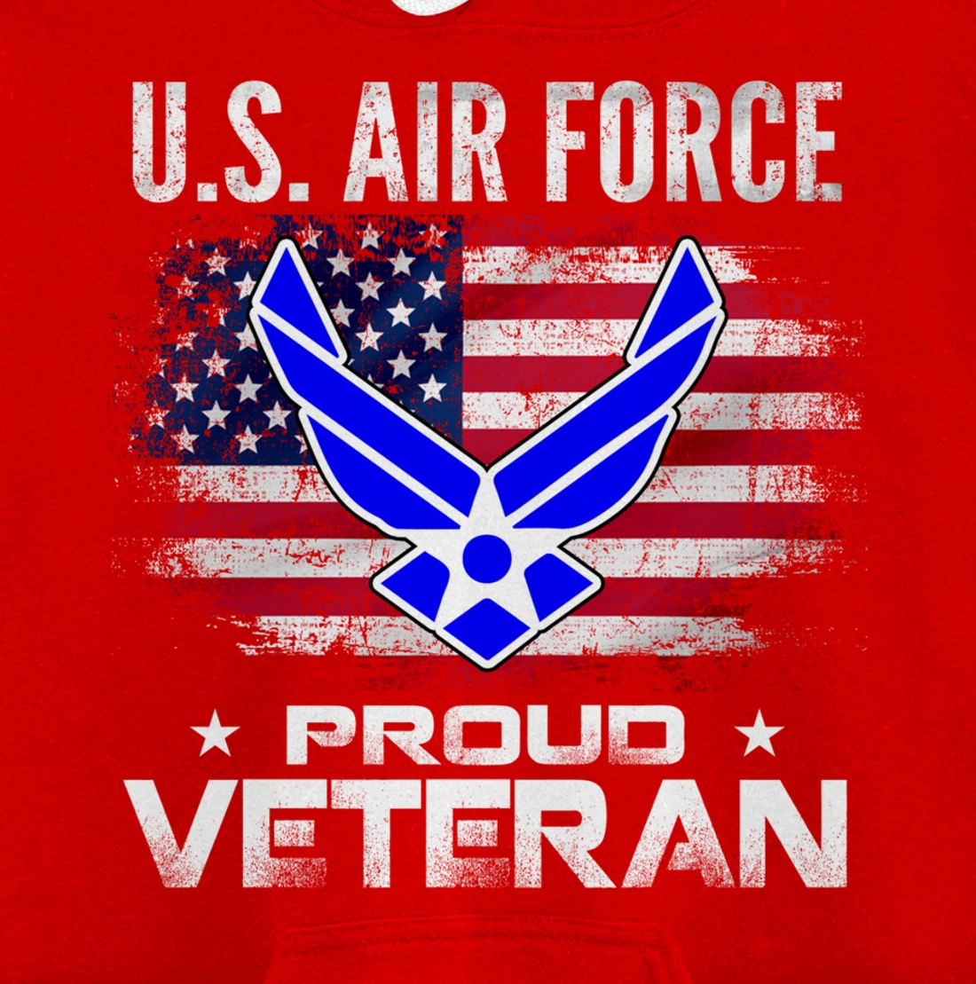 U.S Air Force Proud Veteran With American Flag Gift Veteran Pullover Hoodie