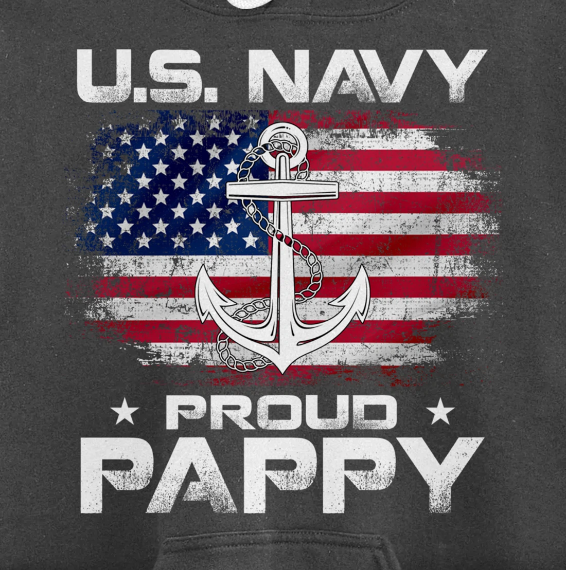 U.S Navy Proud Pappy With American Flag Gift Veteran Pullover Hoodie