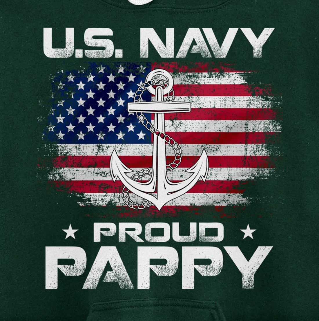 U.S Navy Proud Pappy With American Flag Gift Veteran Pullover Hoodie