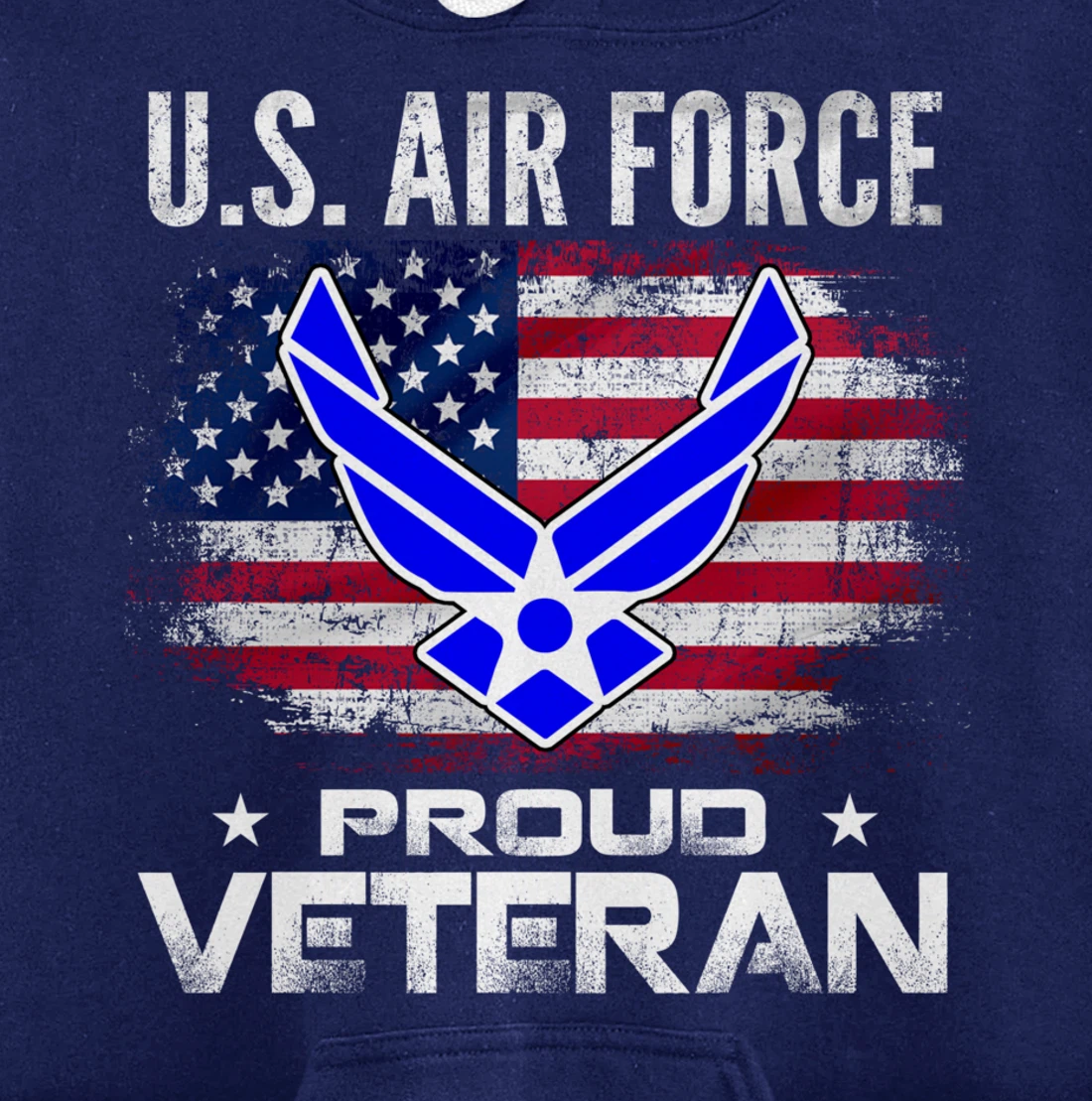 U.S Air Force Proud Veteran With American Flag Gift Veteran Pullover Hoodie