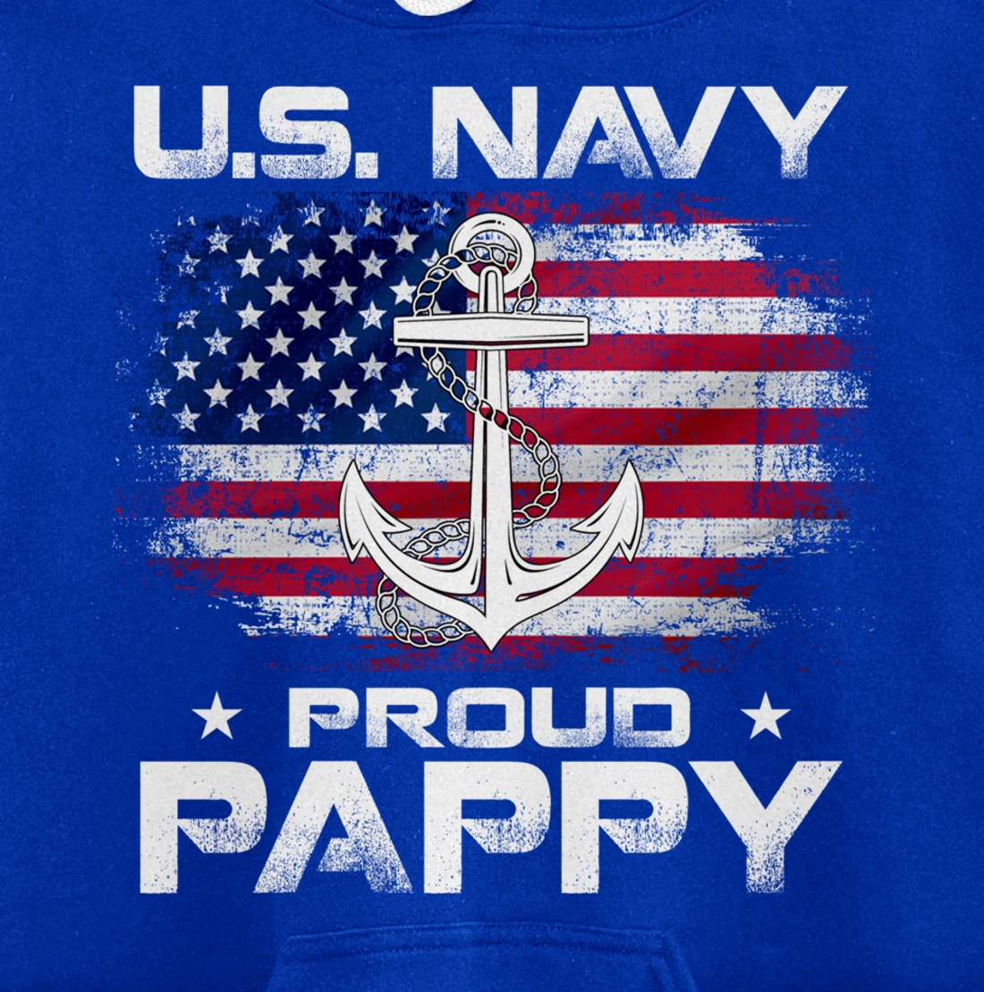 U.S Navy Proud Pappy With American Flag Gift Veteran Pullover Hoodie