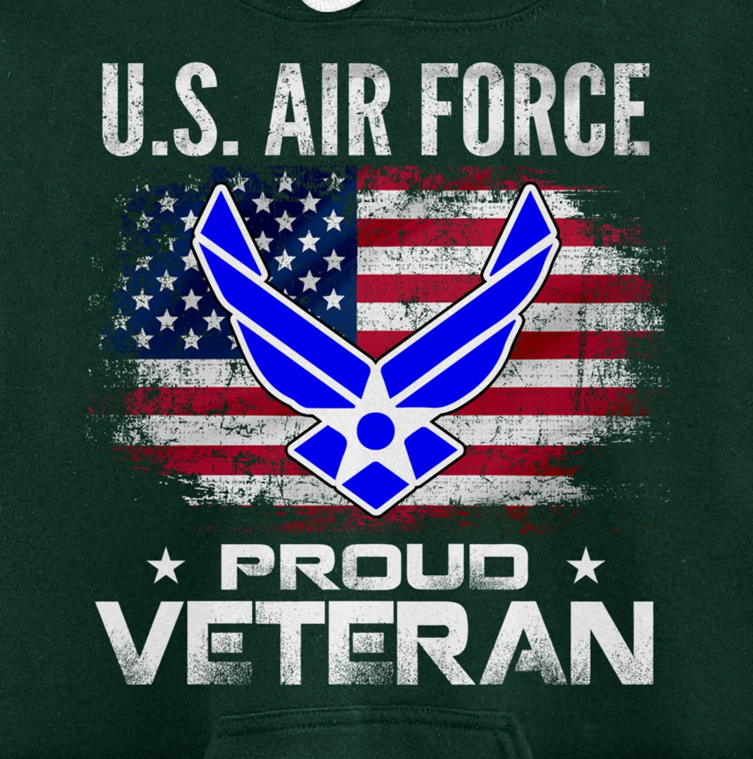 U.S Air Force Proud Veteran With American Flag Gift Veteran Pullover Hoodie
