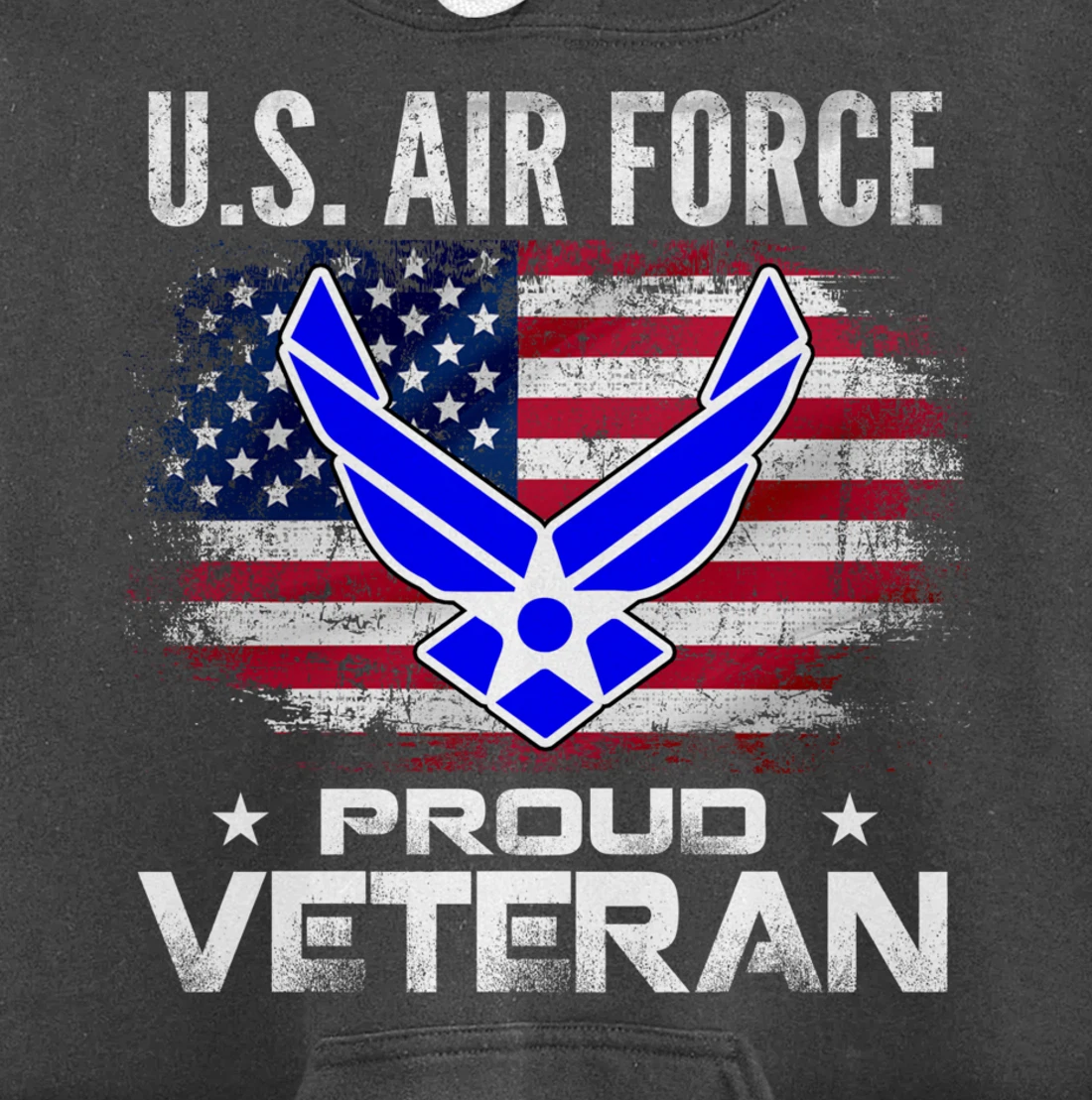 U.S Air Force Proud Veteran With American Flag Gift Veteran Pullover Hoodie