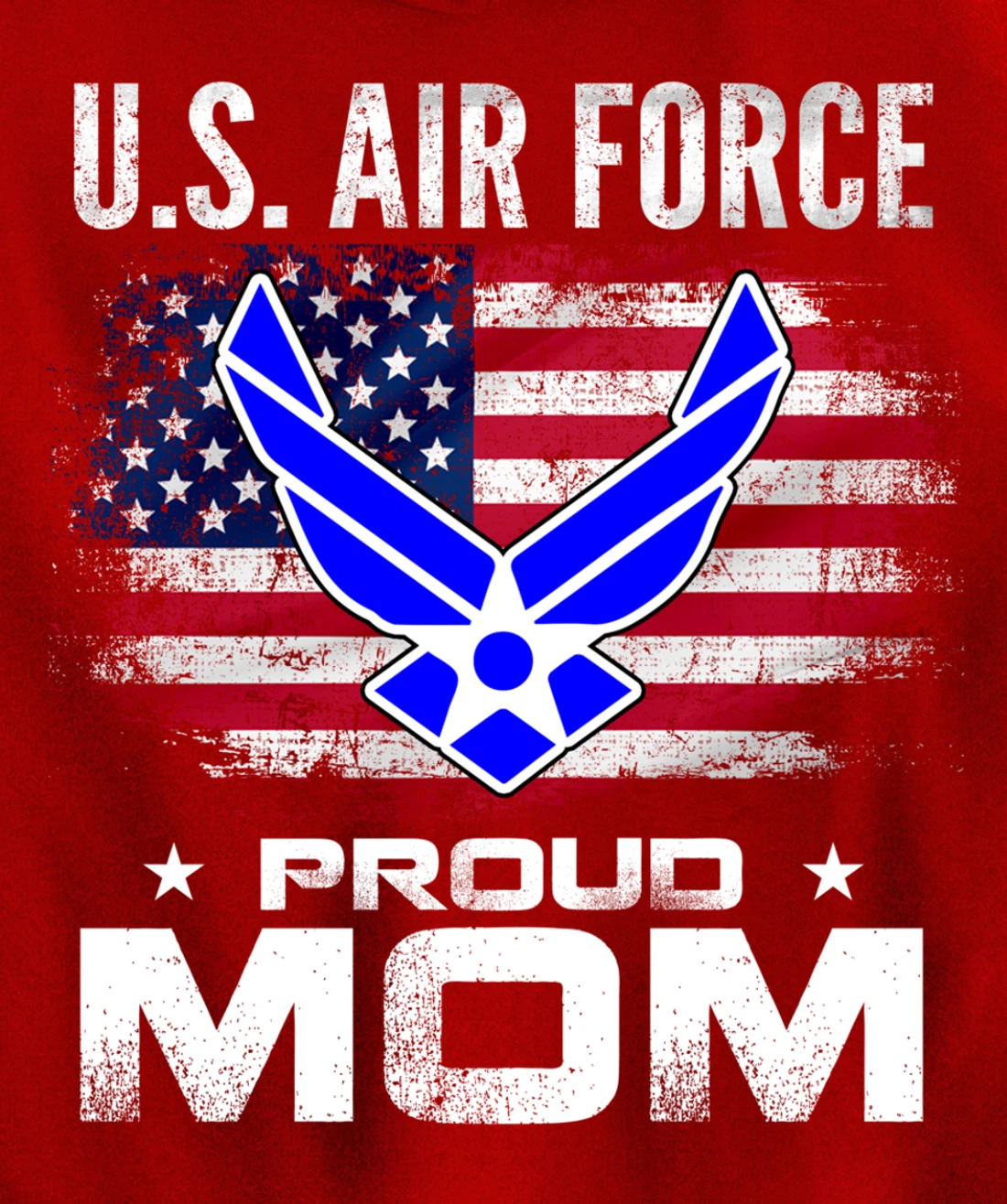 U.S Air Force Proud Mom With American Flag Gift Veteran Pullover Hoodie