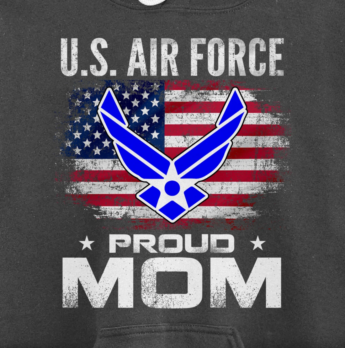 U.S Air Force Proud Mom With American Flag Gift Veteran Pullover Hoodie