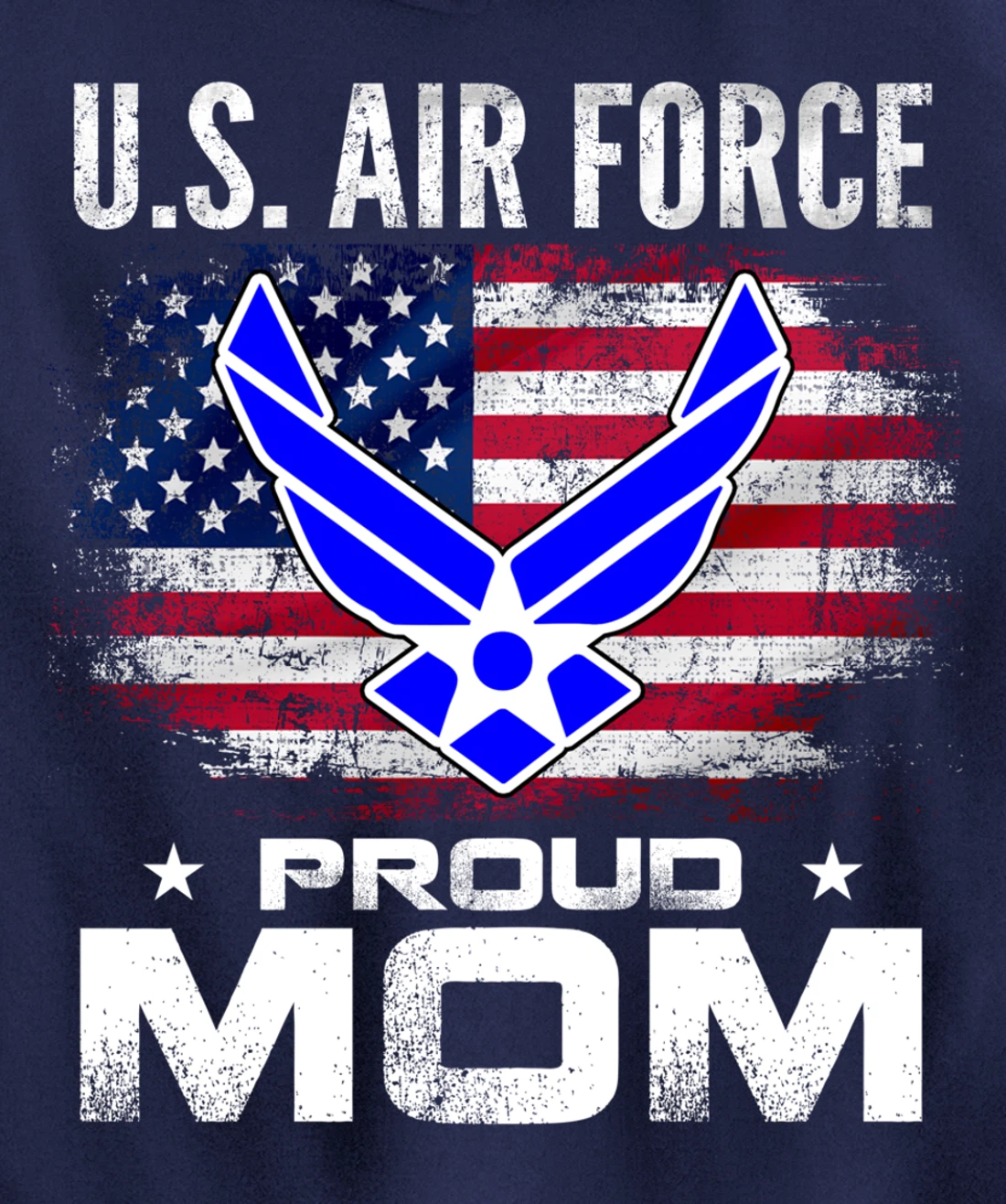 U.S Air Force Proud Mom With American Flag Gift Veteran Pullover Hoodie