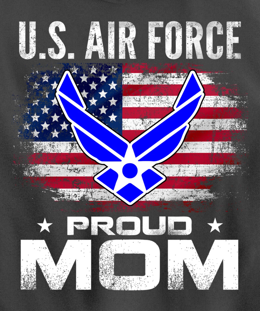 U.S Air Force Proud Mom With American Flag Gift Veteran Pullover Hoodie