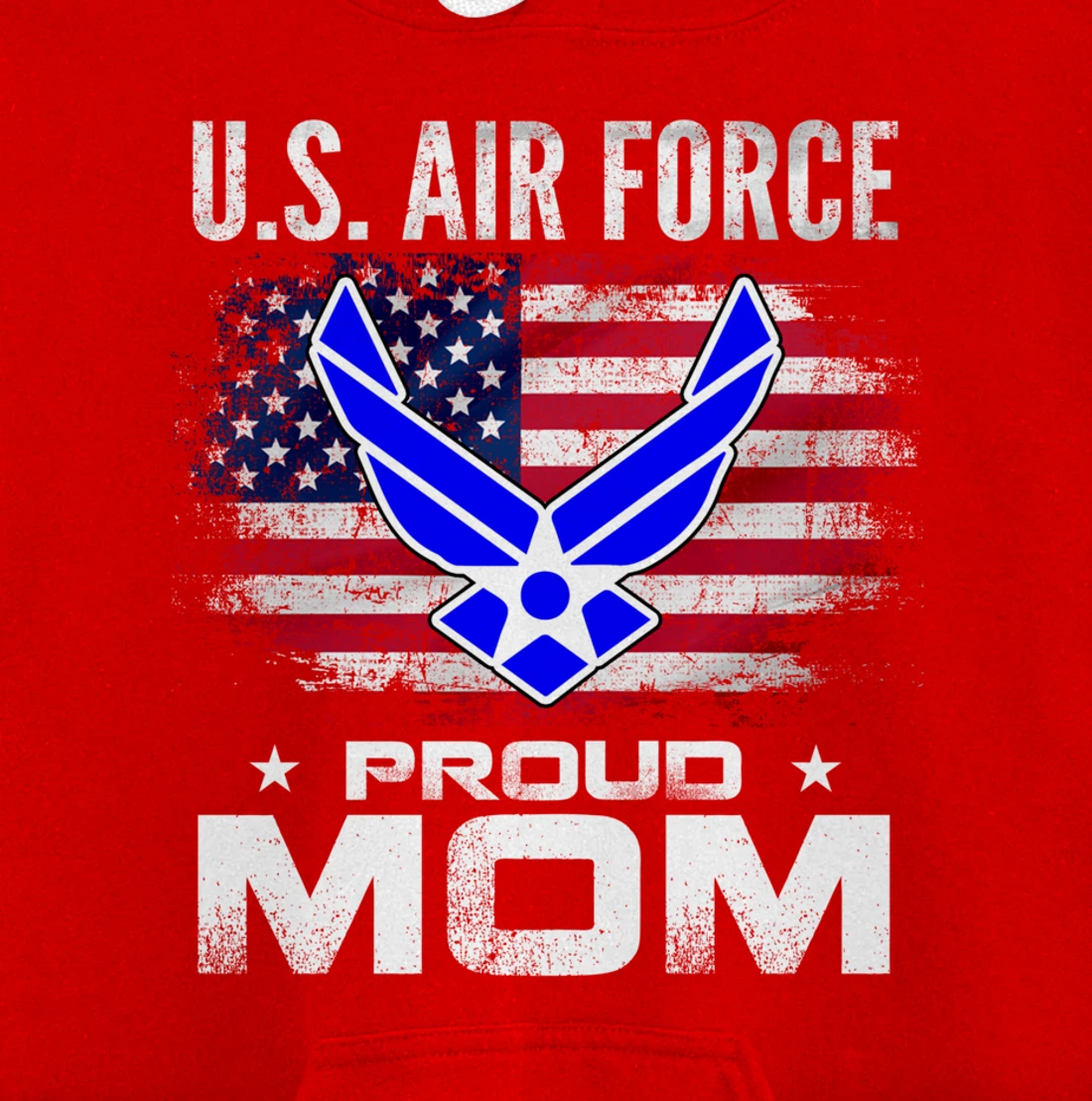 U.S Air Force Proud Mom With American Flag Gift Veteran Pullover Hoodie